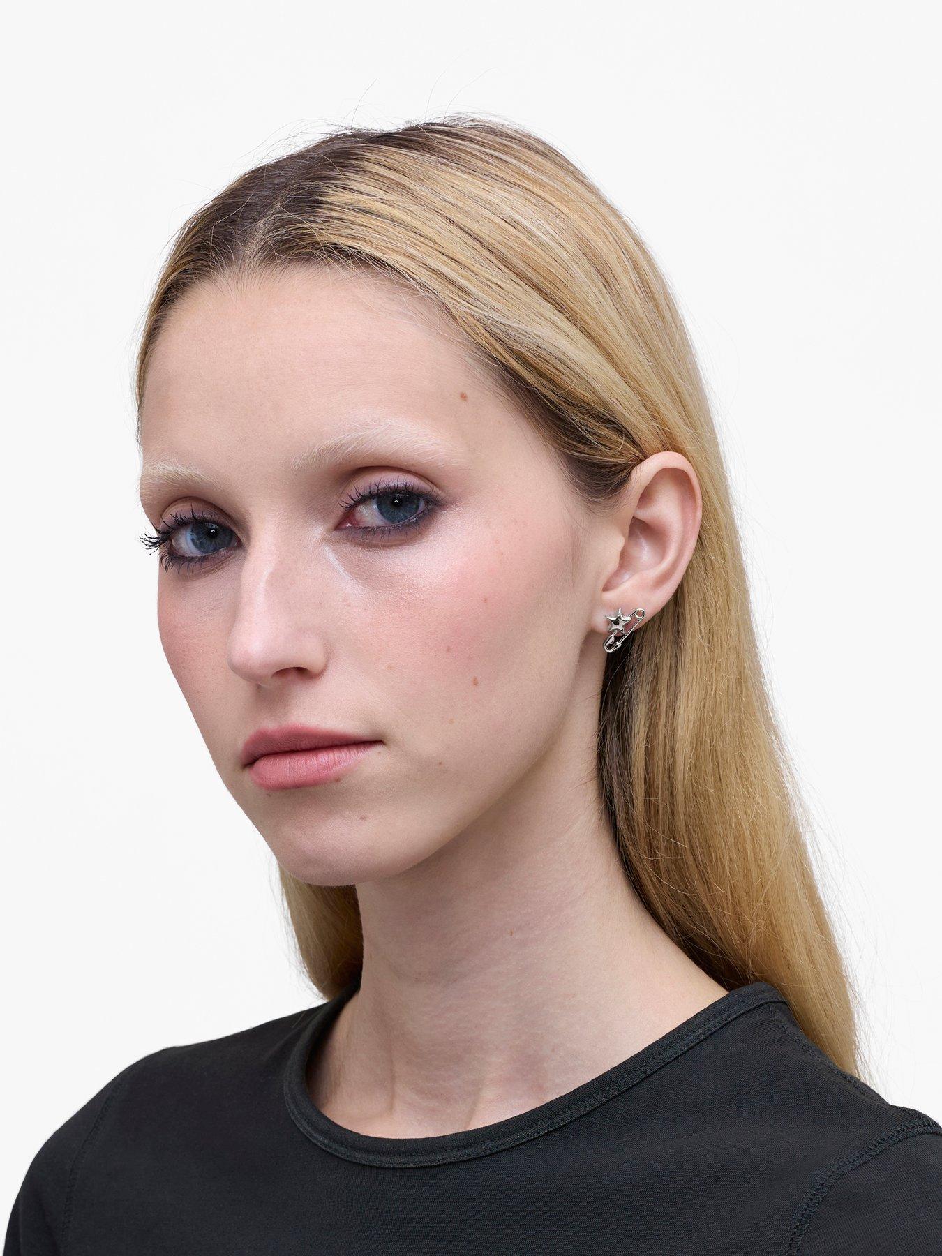 Image 2 of 3 of MARC JACOBS SAFETY PIN STUD EARRINGS