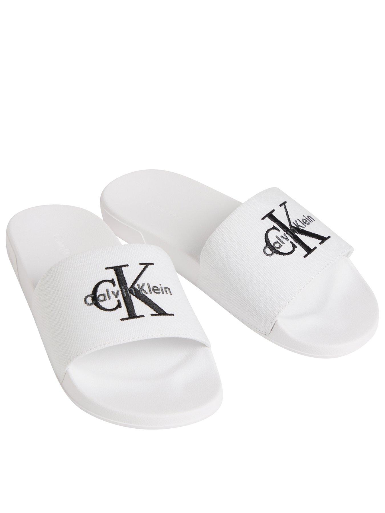 Image 1 of 3 of Calvin Klein Essential Sliders - White
