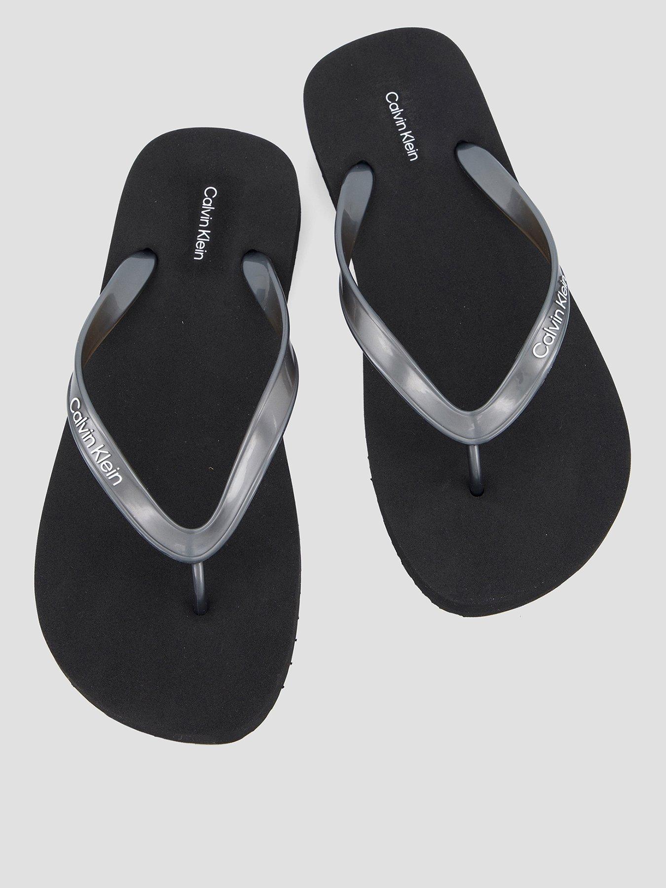 Calvin Klein Flip Flop TPU Metallic, Black, Size 36, Women