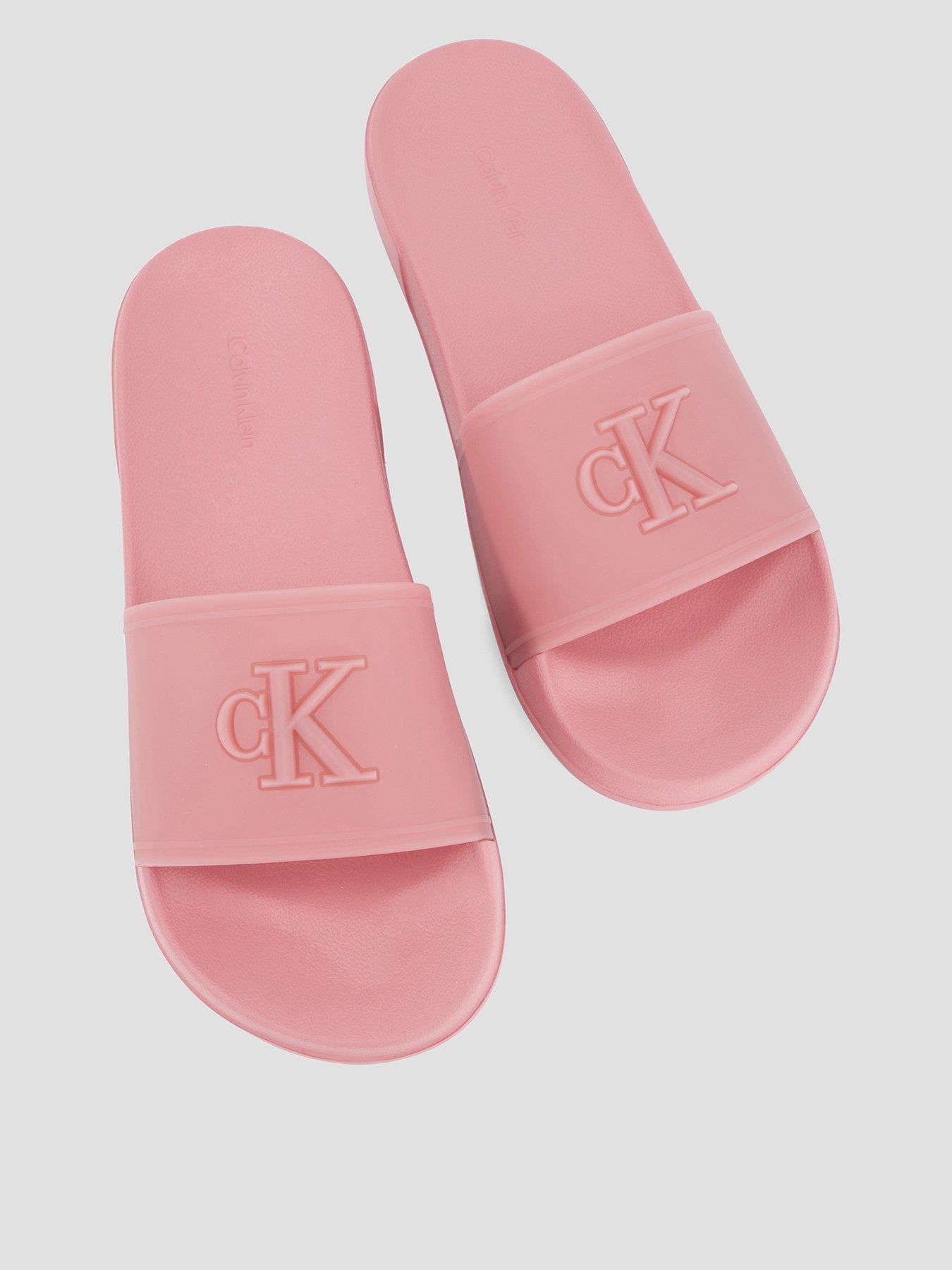 Calvin Klein Signature Logo Slider TPU, Pink, Size 41, Women