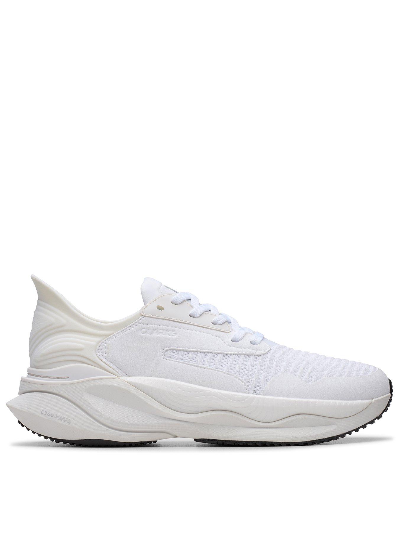 Image 1 of 6 of Clarks Pace Trainers - White