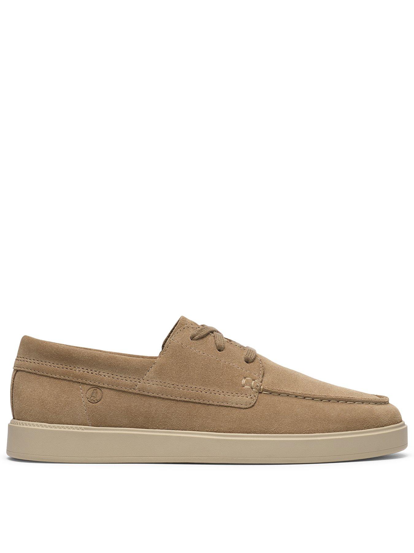 Clarks Lockford Boat Suede Shoe, Beige, Size 7, Men