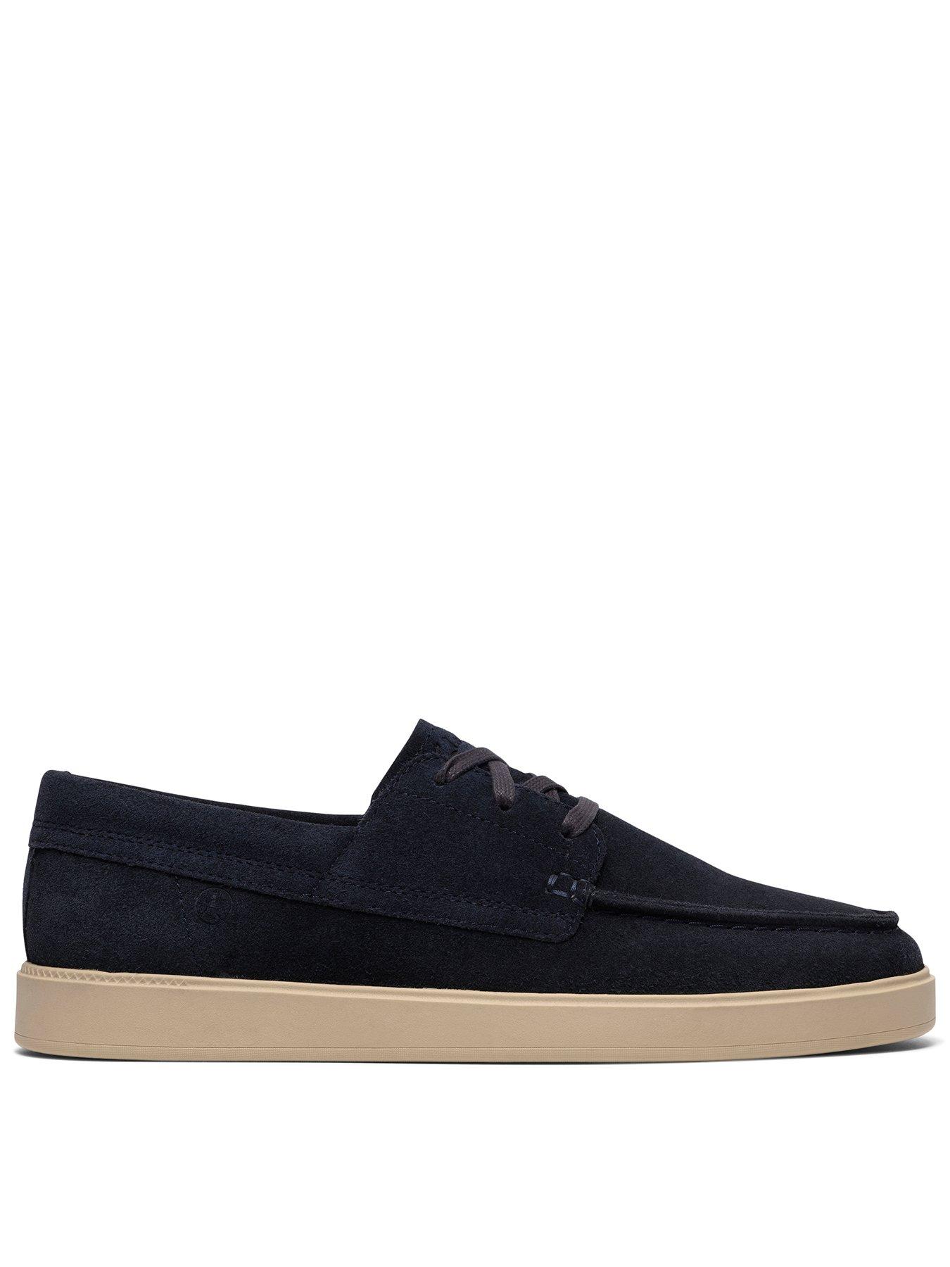 Clarks Lockford Boat Suede Shoe - Navy