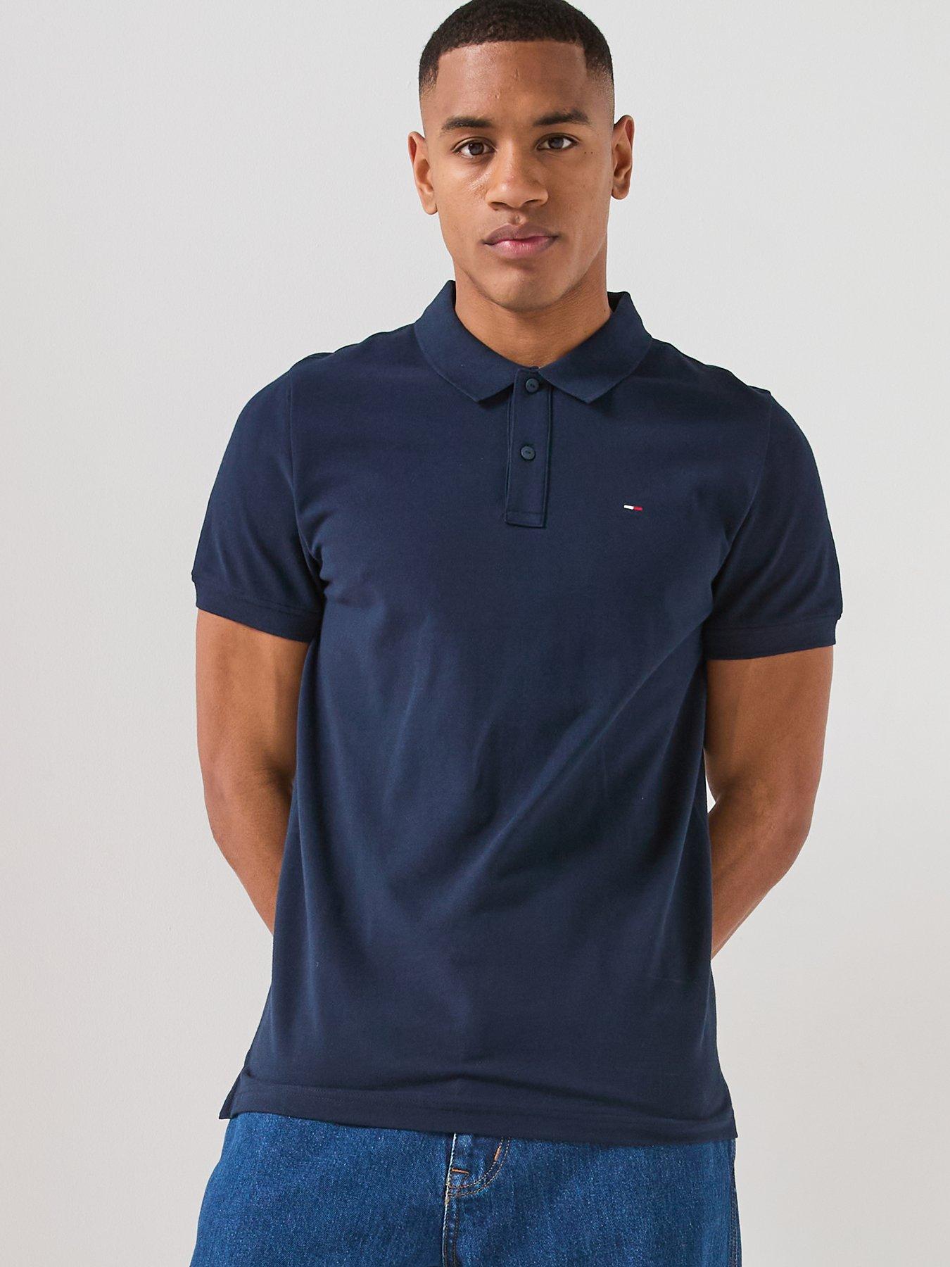 Tommy Jeans Slim Placket Polo Shirt - Navy