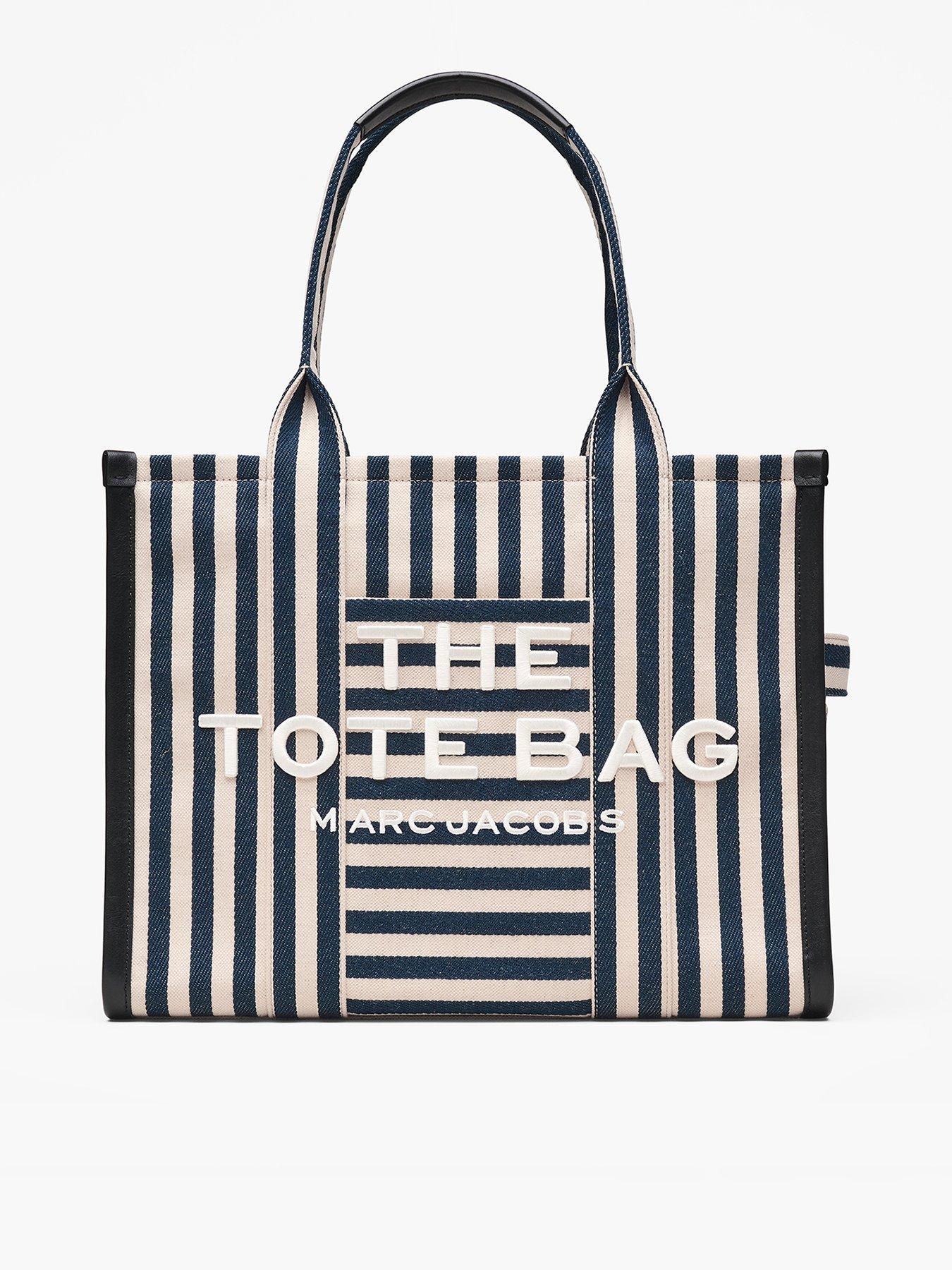 Image 1 of 5 of MARC JACOBS The Large Stripe Canvas Tote Bag - Blue