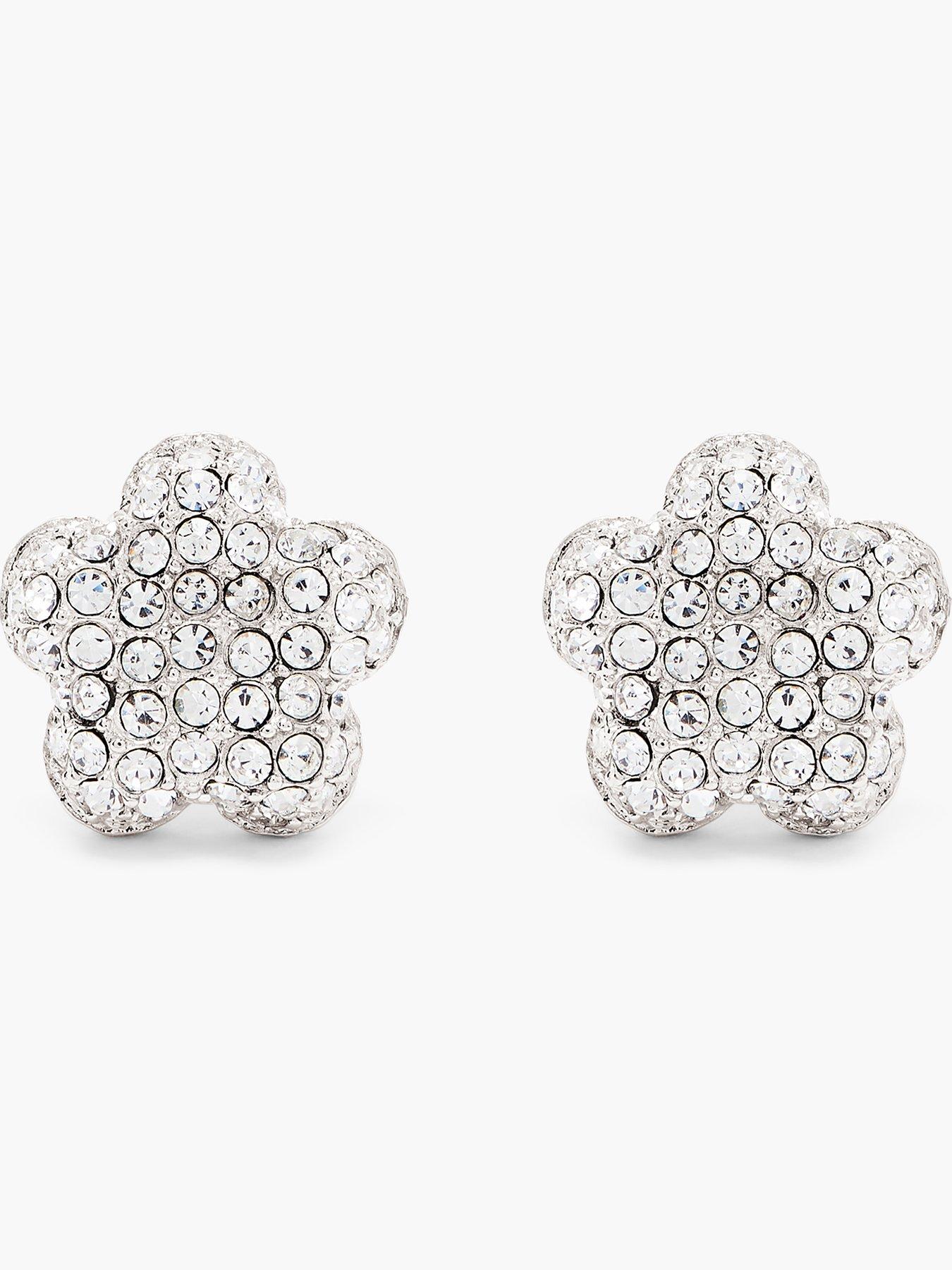 MARC JACOBS Daisy Pave Stud Earrings - Silver