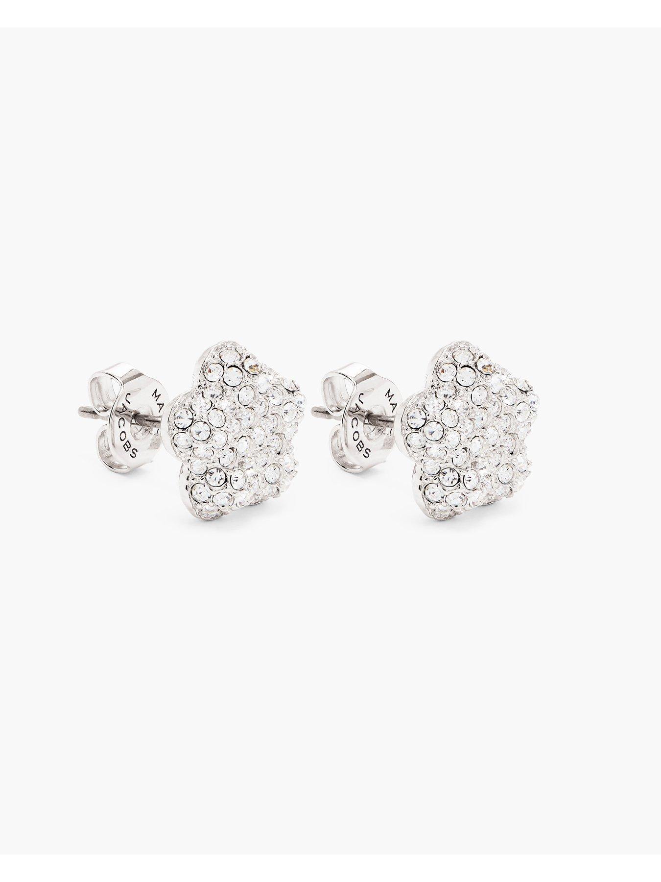 Image 4 of 4 of MARC JACOBS Daisy Pave Stud Earrings - Silver