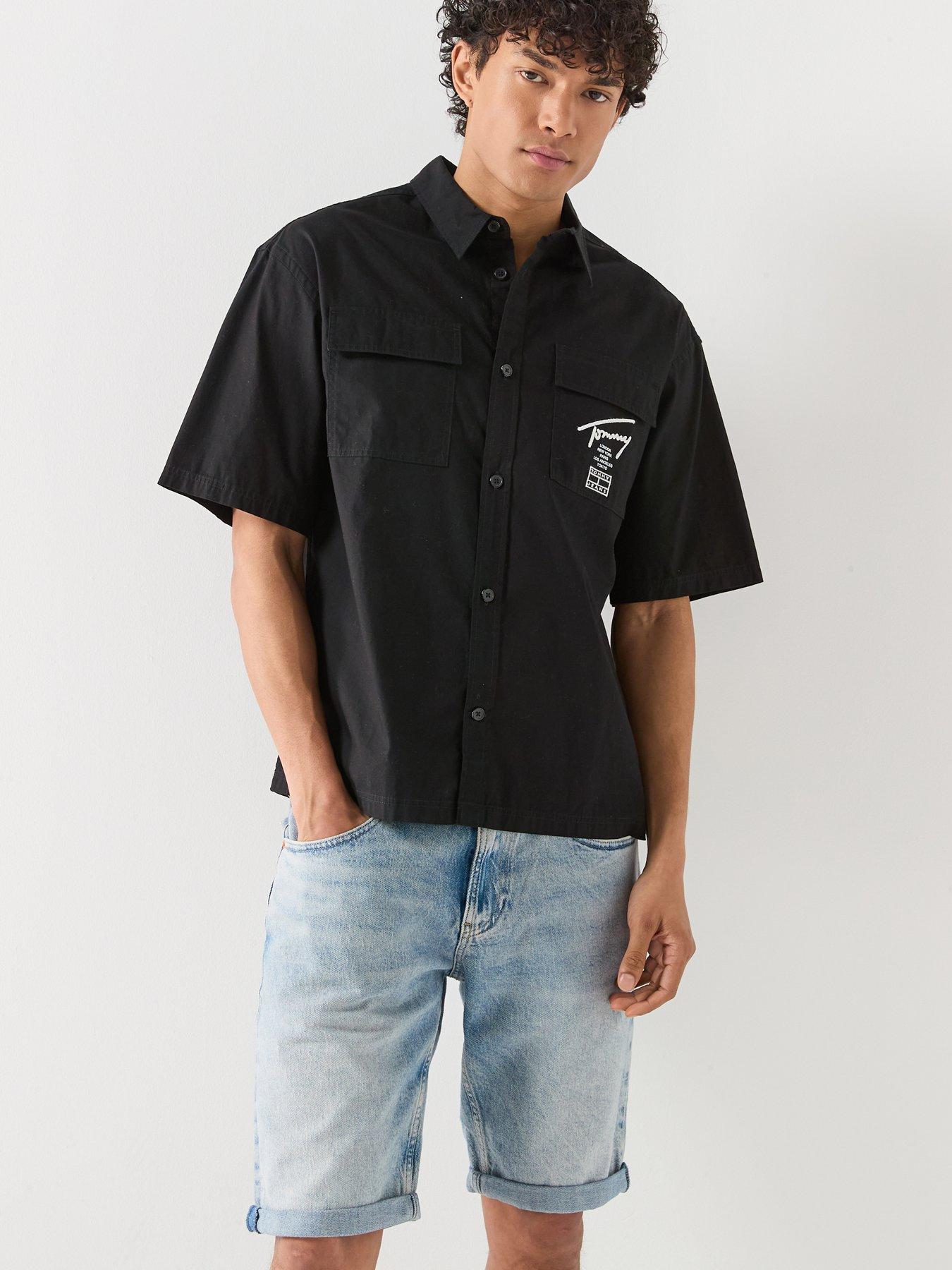Tommy Jeans Boxy Skater Shirt, Black, Size 2Xl, Men