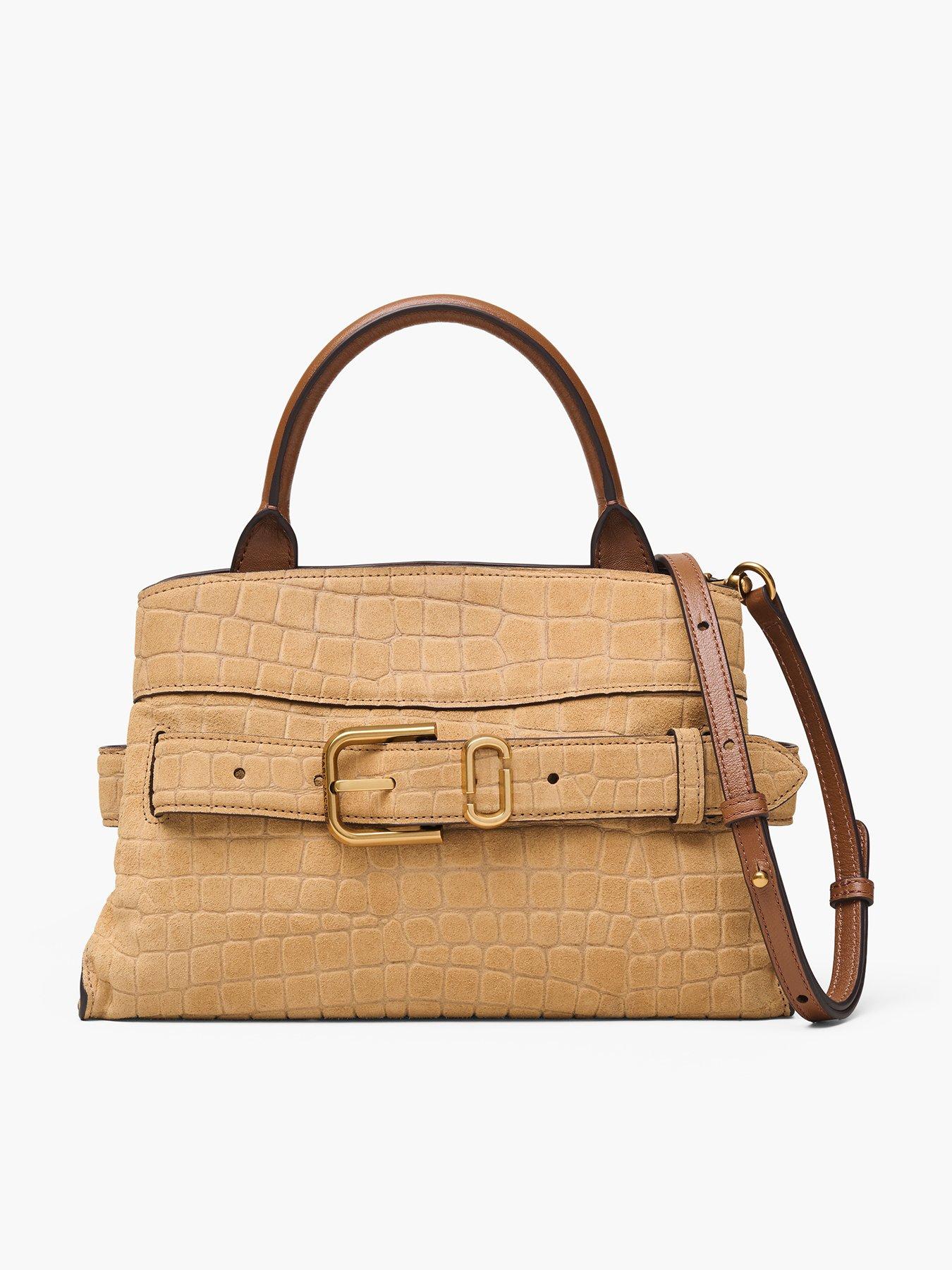 MARC JACOBS Dakota Small Croc-Embossed Leather Satchel - Sahara