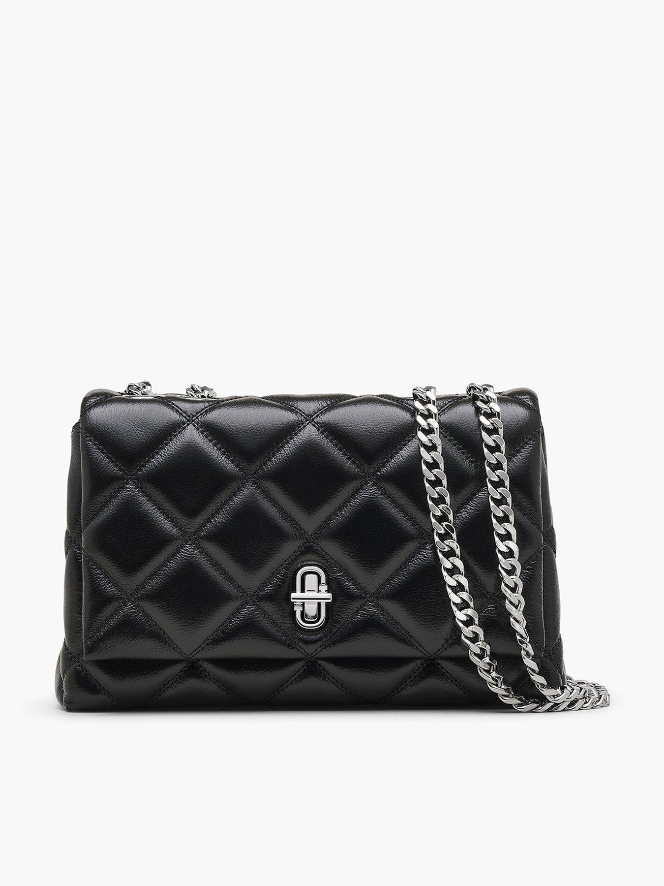 MARC JACOBS The Quilted Slim Dual Chain Shoulder Bag - Black