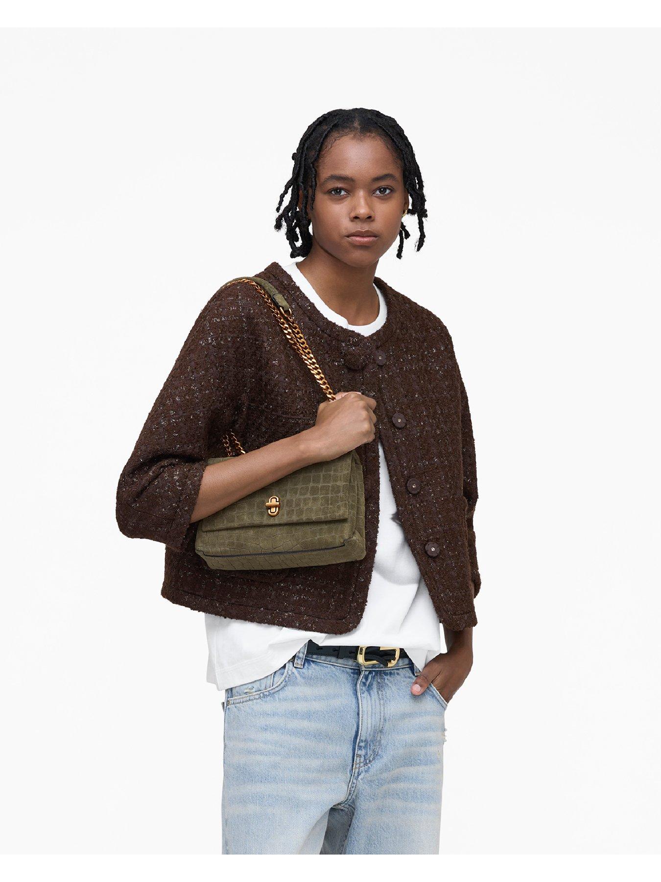 Image 2 of 5 of MARC JACOBS The Suede Croc Slim Dual Chain Shoulder Bag - Olive