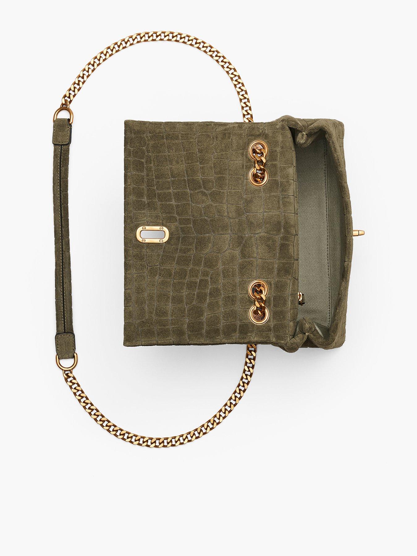 Image 3 of 5 of MARC JACOBS The Suede Croc Slim Dual Chain Shoulder Bag - Olive