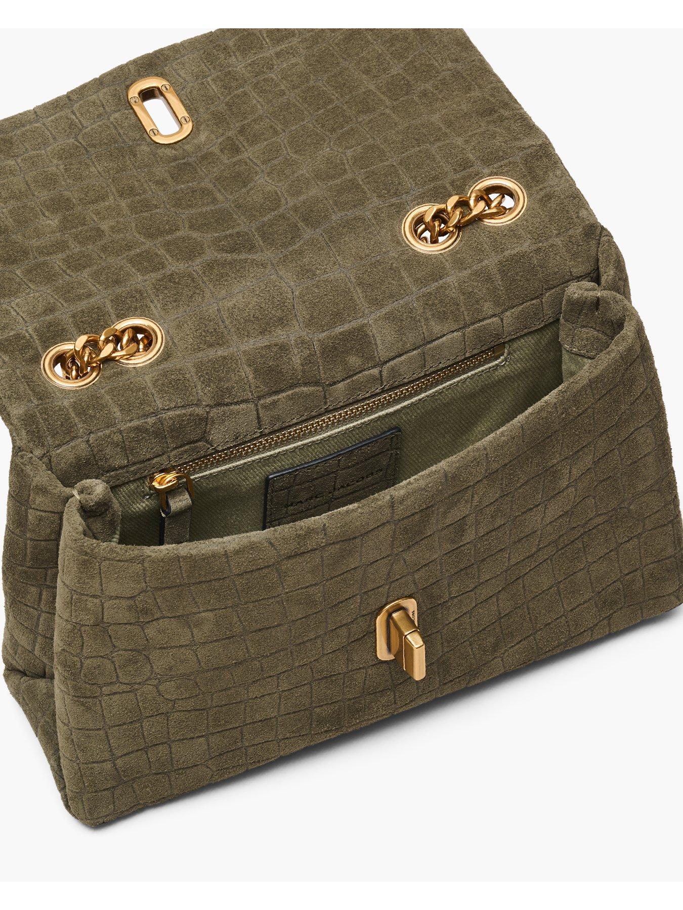 Image 4 of 5 of MARC JACOBS The Suede Croc Slim Dual Chain Shoulder Bag - Olive