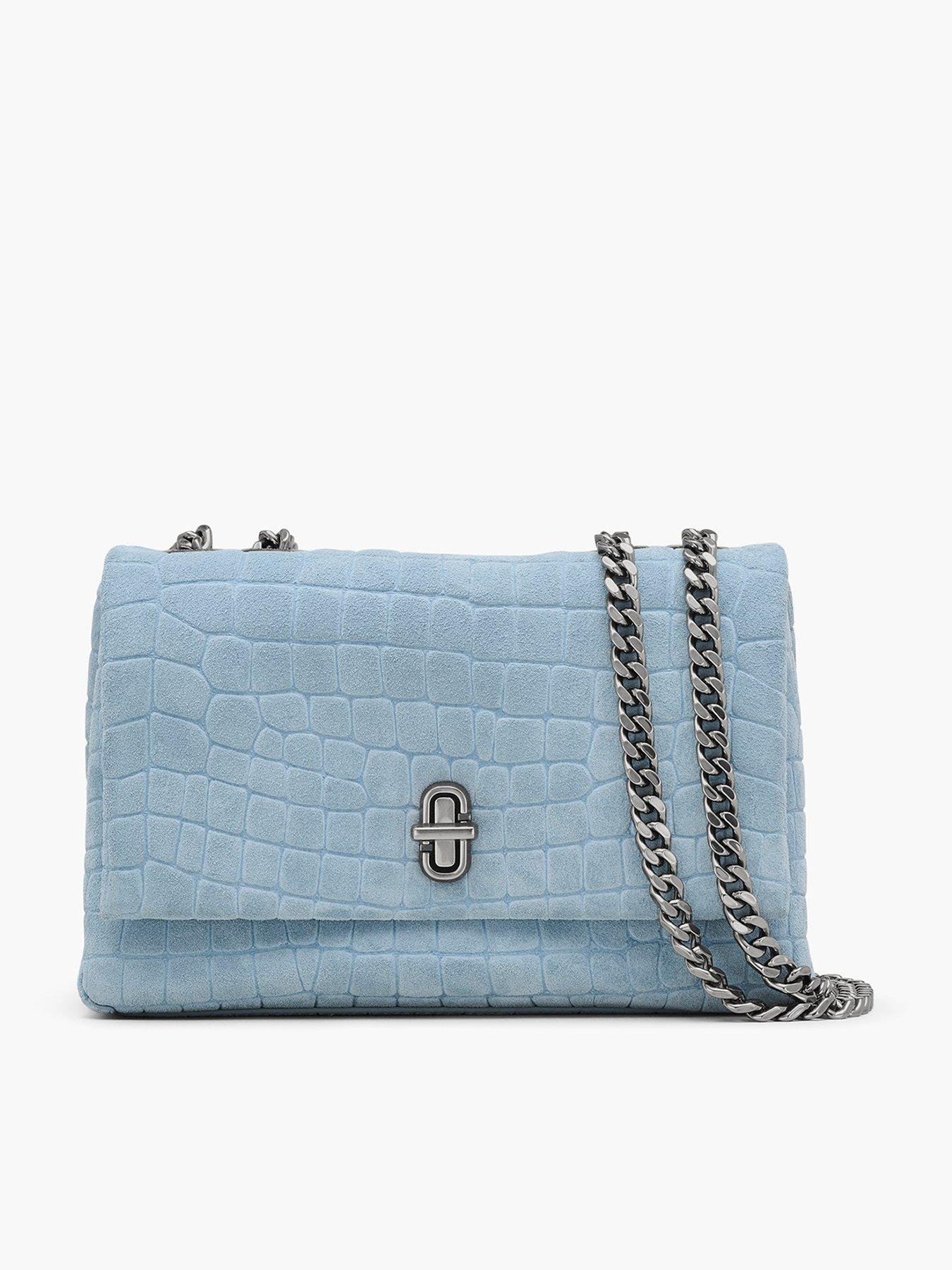 MARC JACOBS The Suede Croc Slim Dual Chain Shoulder Bag - Blue
