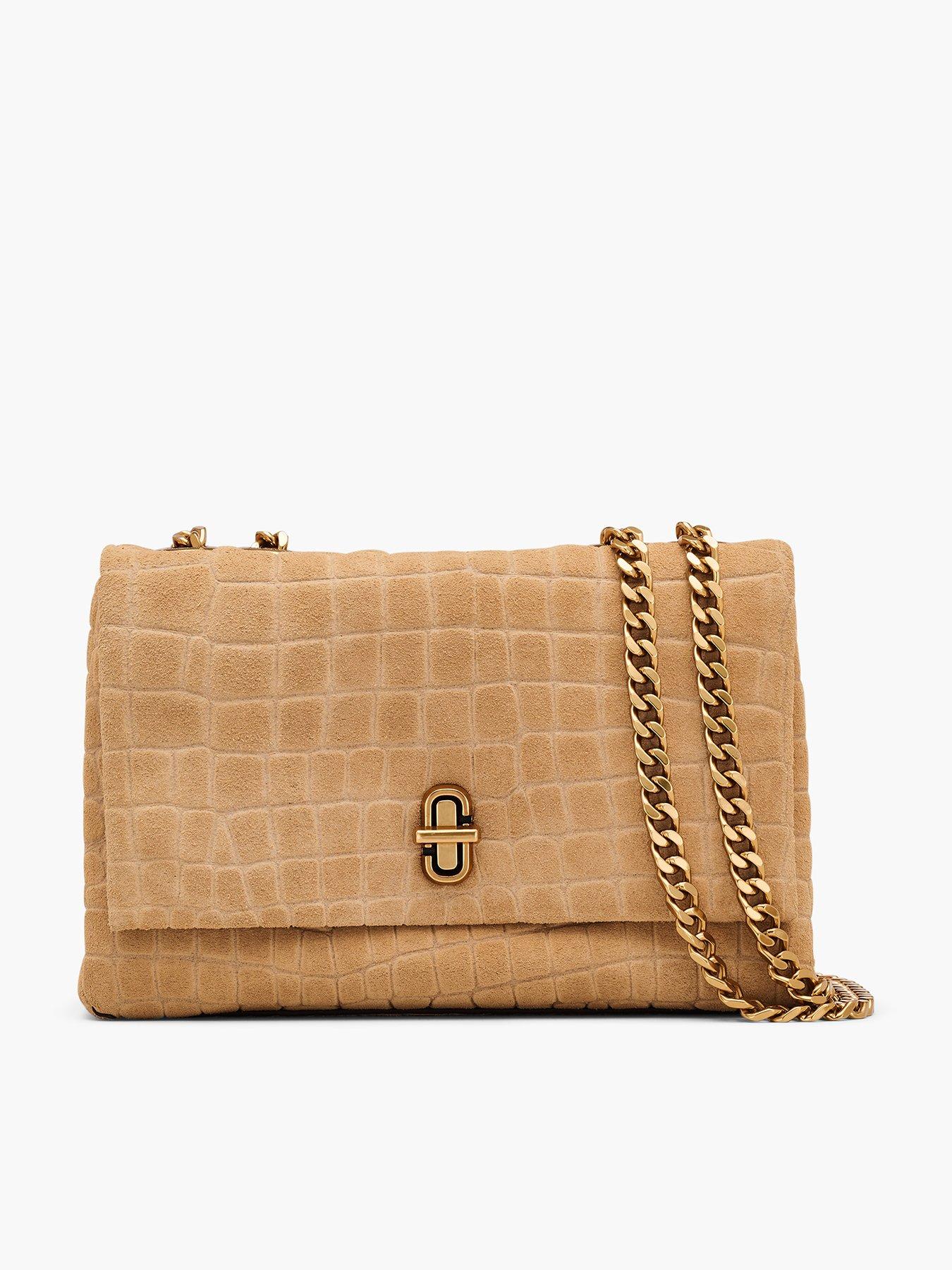 MARC JACOBS The Suede Croc Slim Dual Chain Shoulder Bag - Sahara