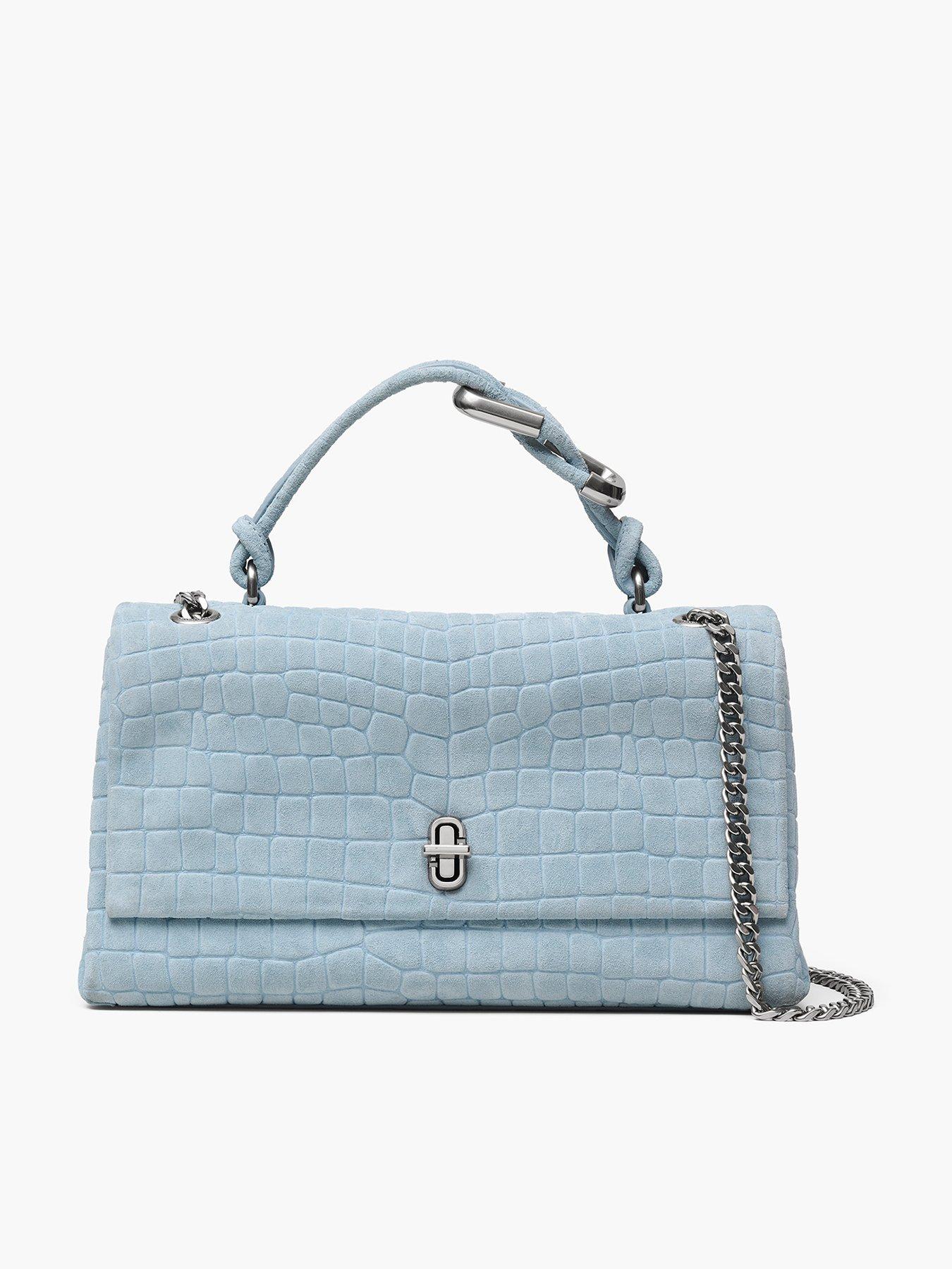 MARC JACOBS The Suede Croc Slim Dual Chain Shoulder Bag - Blue