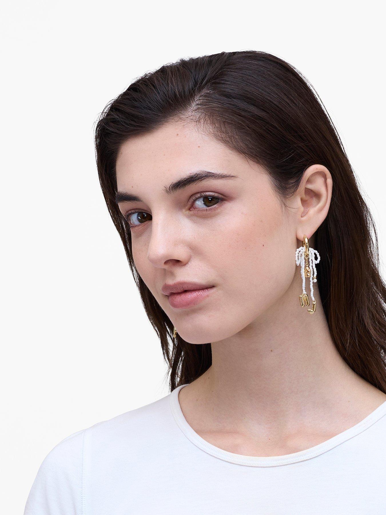 Image 2 of 3 of MARC JACOBS Mj Balloon Beaded Bow Earrings - Gold