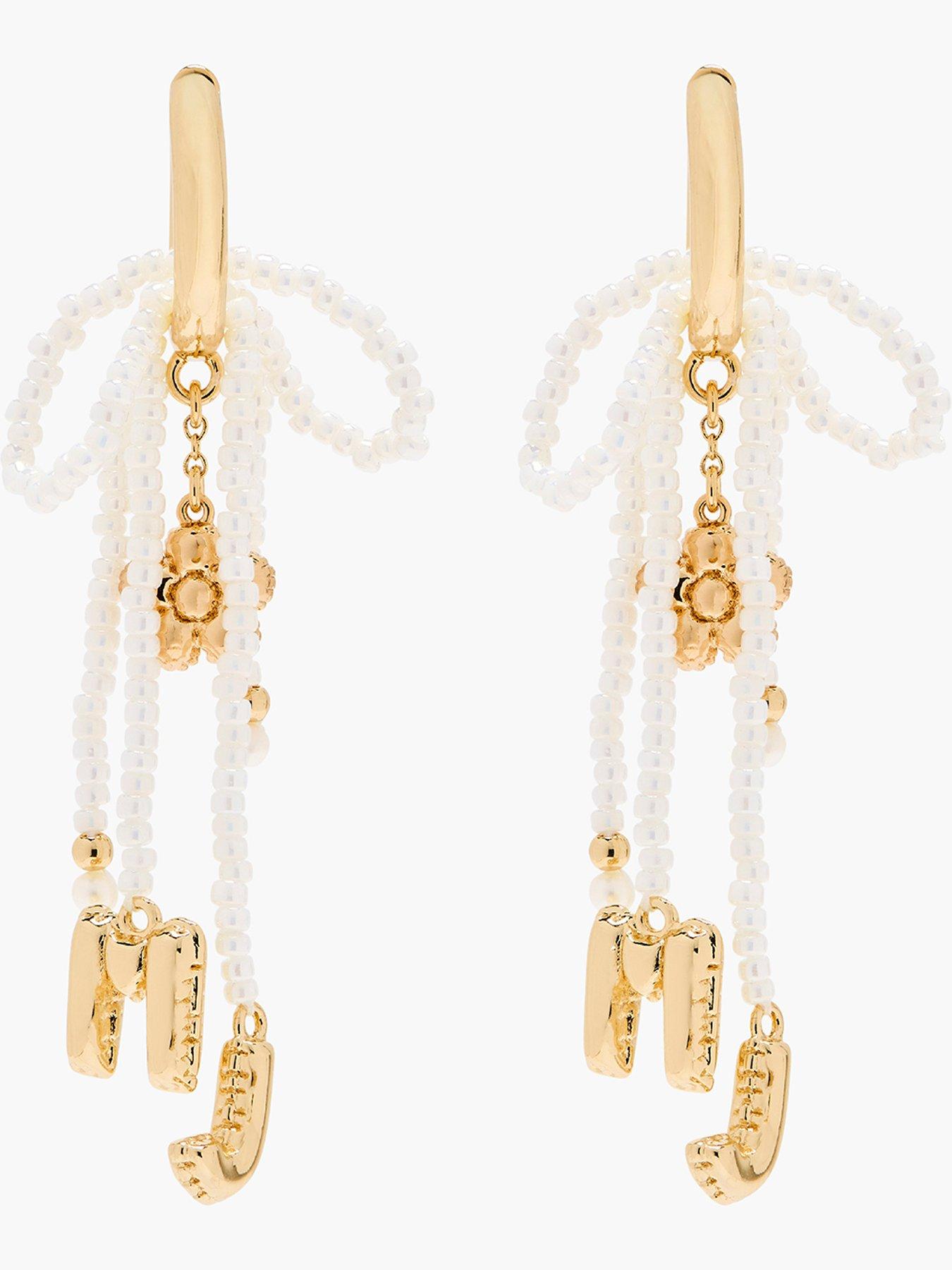 Image 3 of 3 of MARC JACOBS Mj Balloon Beaded Bow Earrings - Gold