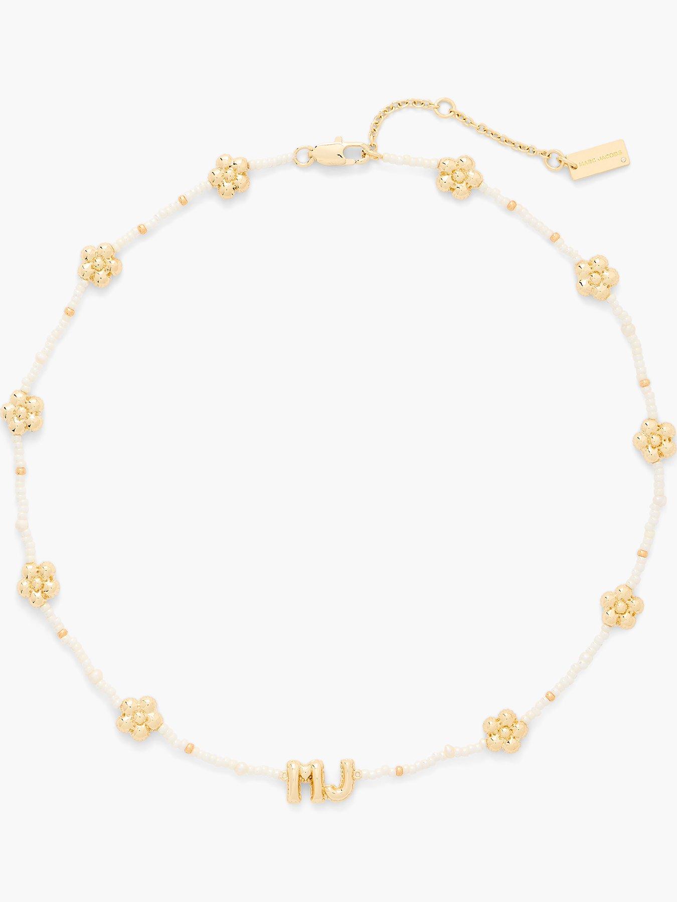 Image 1 of 3 of MARC JACOBS The Beaded MJ Balloon Necklace - Gold