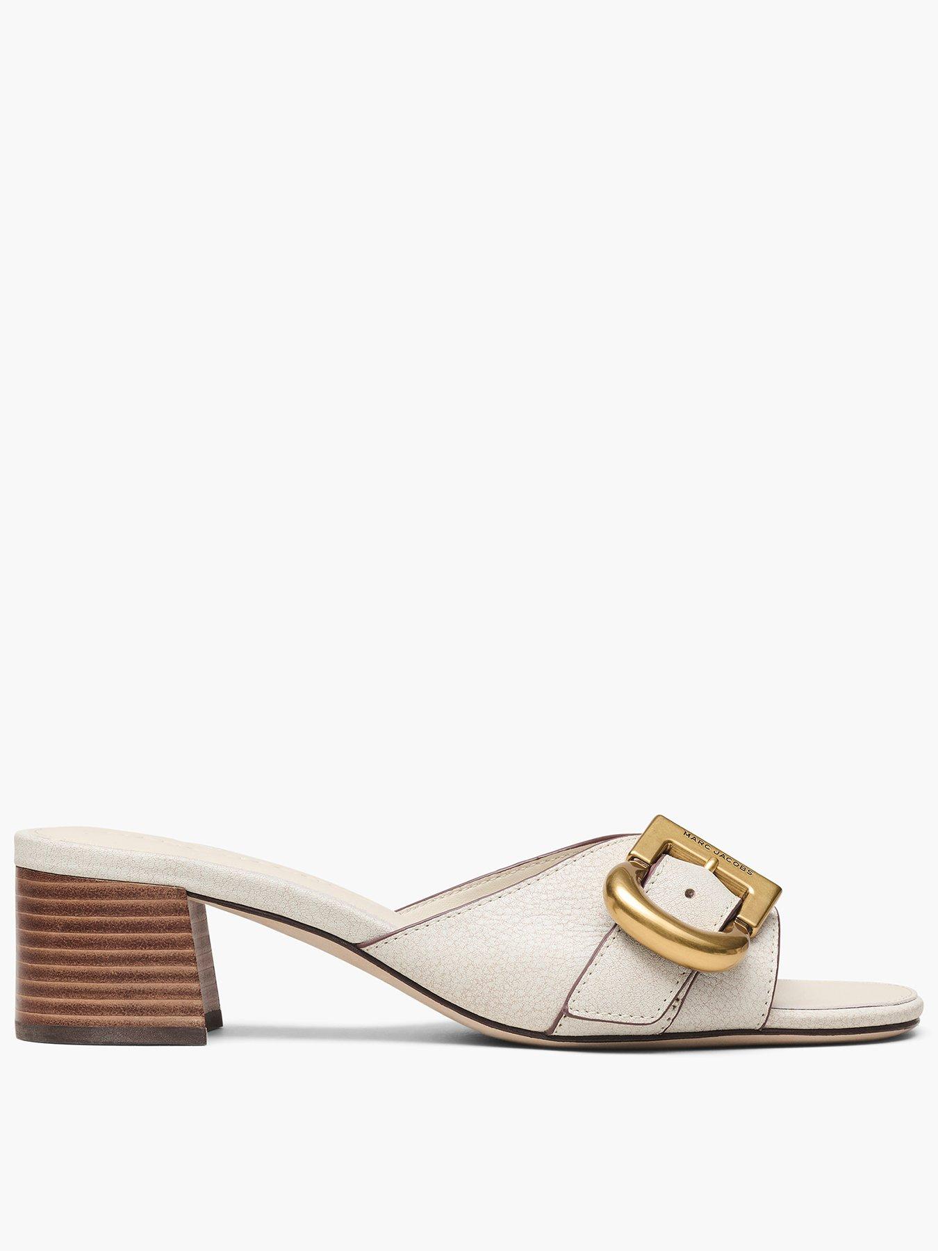 MARC JACOBS The Doll Buckle Heeled Sandal - White