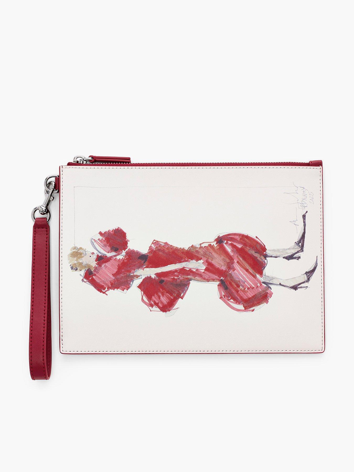 MARC JACOBS The Runway Illustration Wristlet Bag - Red