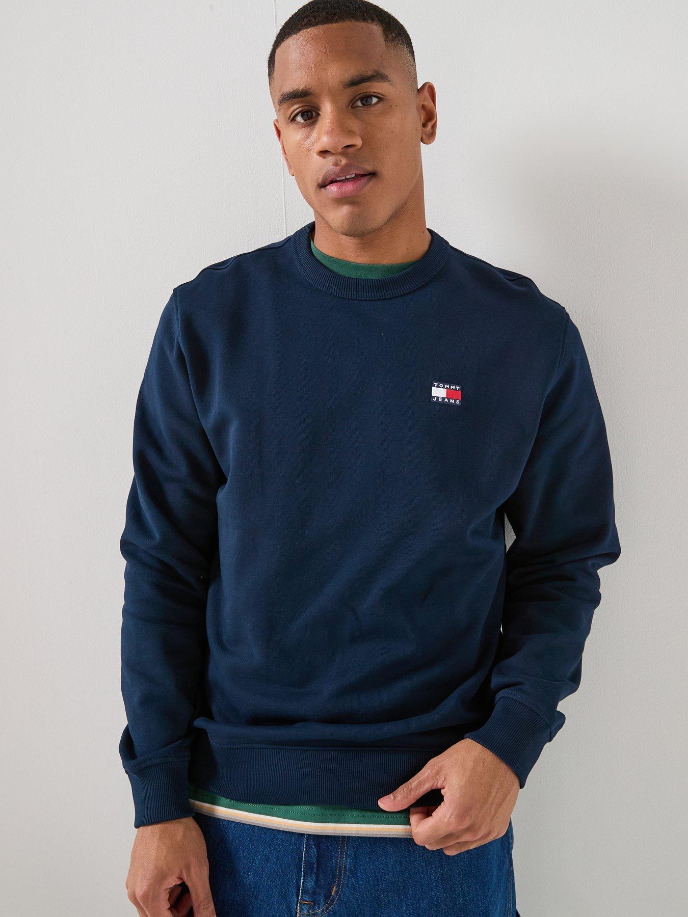Tommy Jeans Regular Fit Badge Crew Sweater, Navy, Size 2Xl, Men