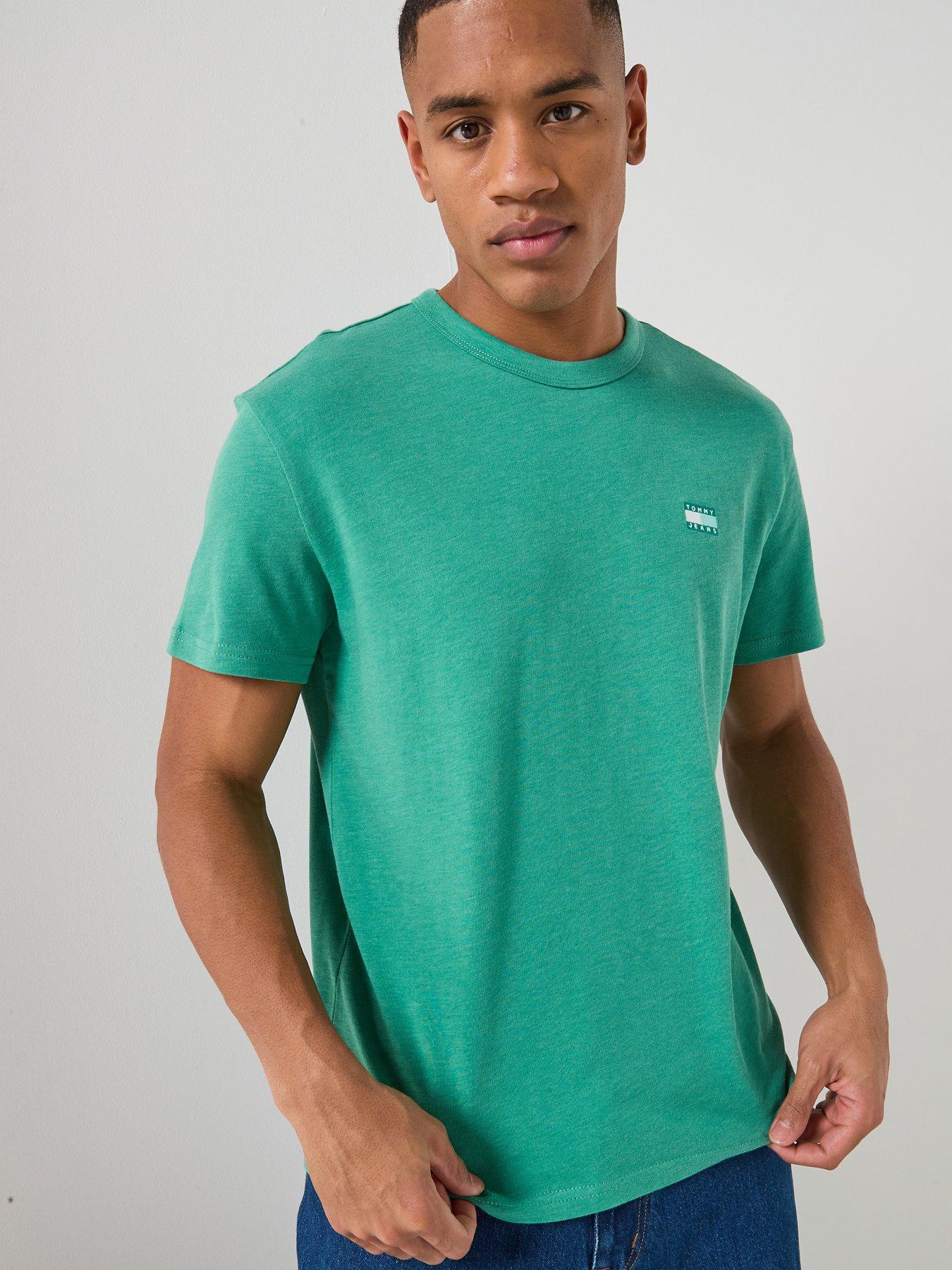 Tommy Jeans Regular Fit Badge T-Shirt, Green, Size S, Men