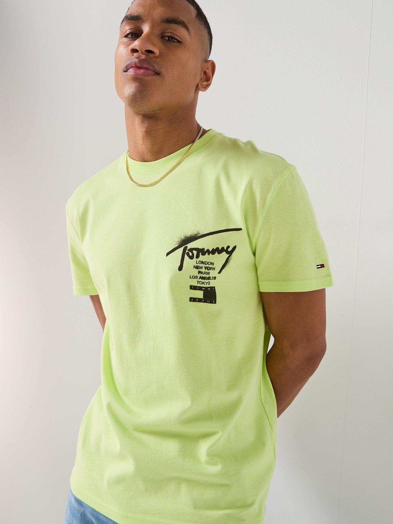 Image 2 of 6 of Tommy Jeans Back Graphic City Signature T-Shirt - Green