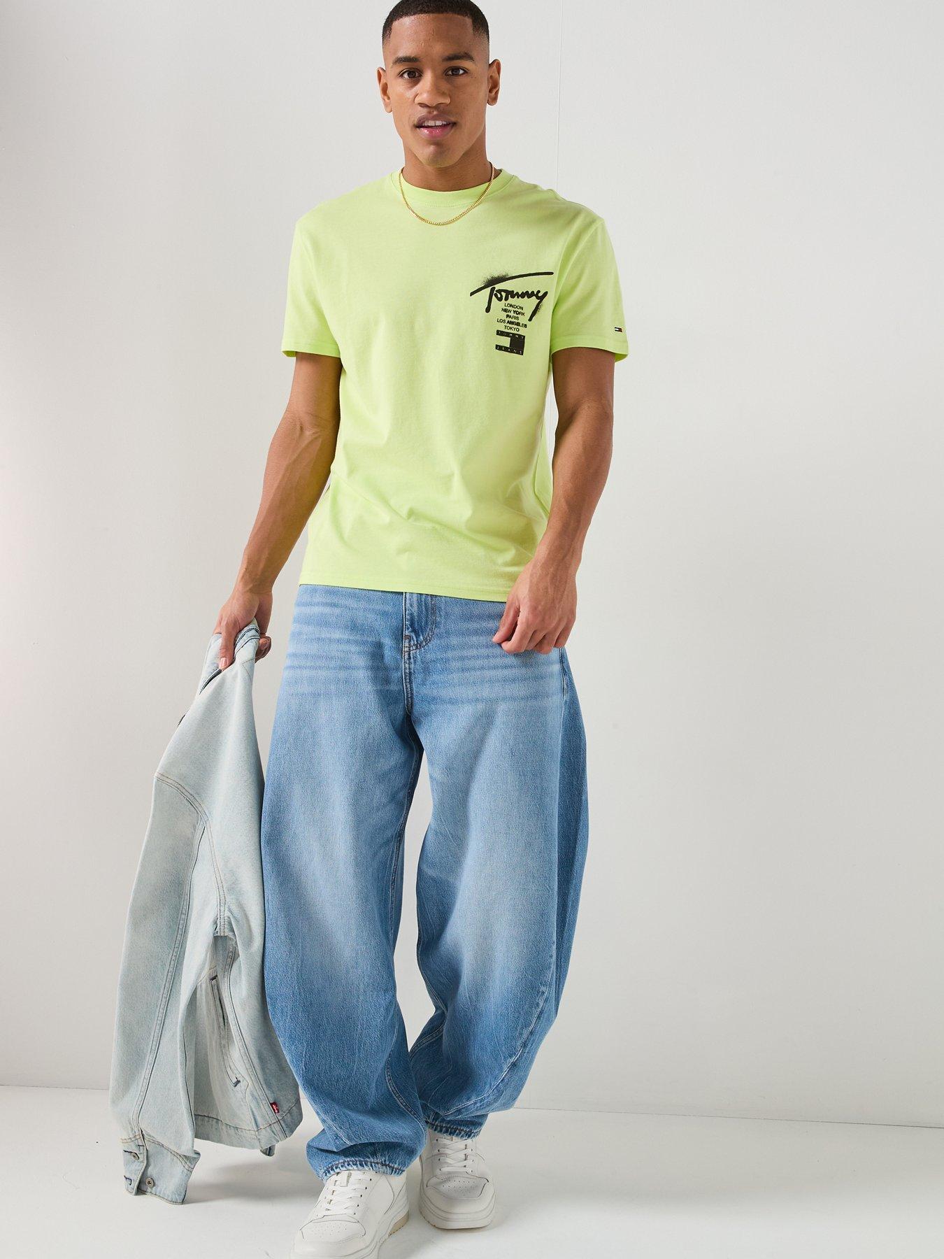 Image 3 of 6 of Tommy Jeans Back Graphic City Signature T-Shirt - Green