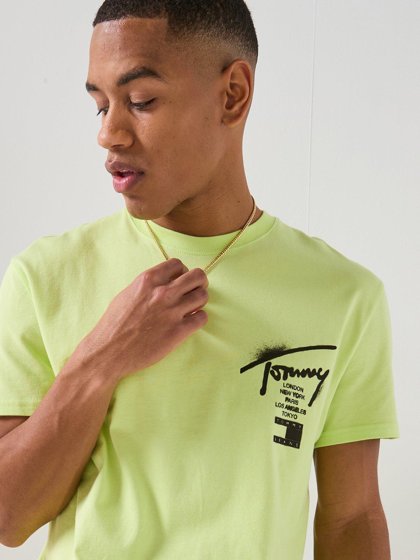 Image 4 of 6 of Tommy Jeans Back Graphic City Signature T-Shirt - Green
