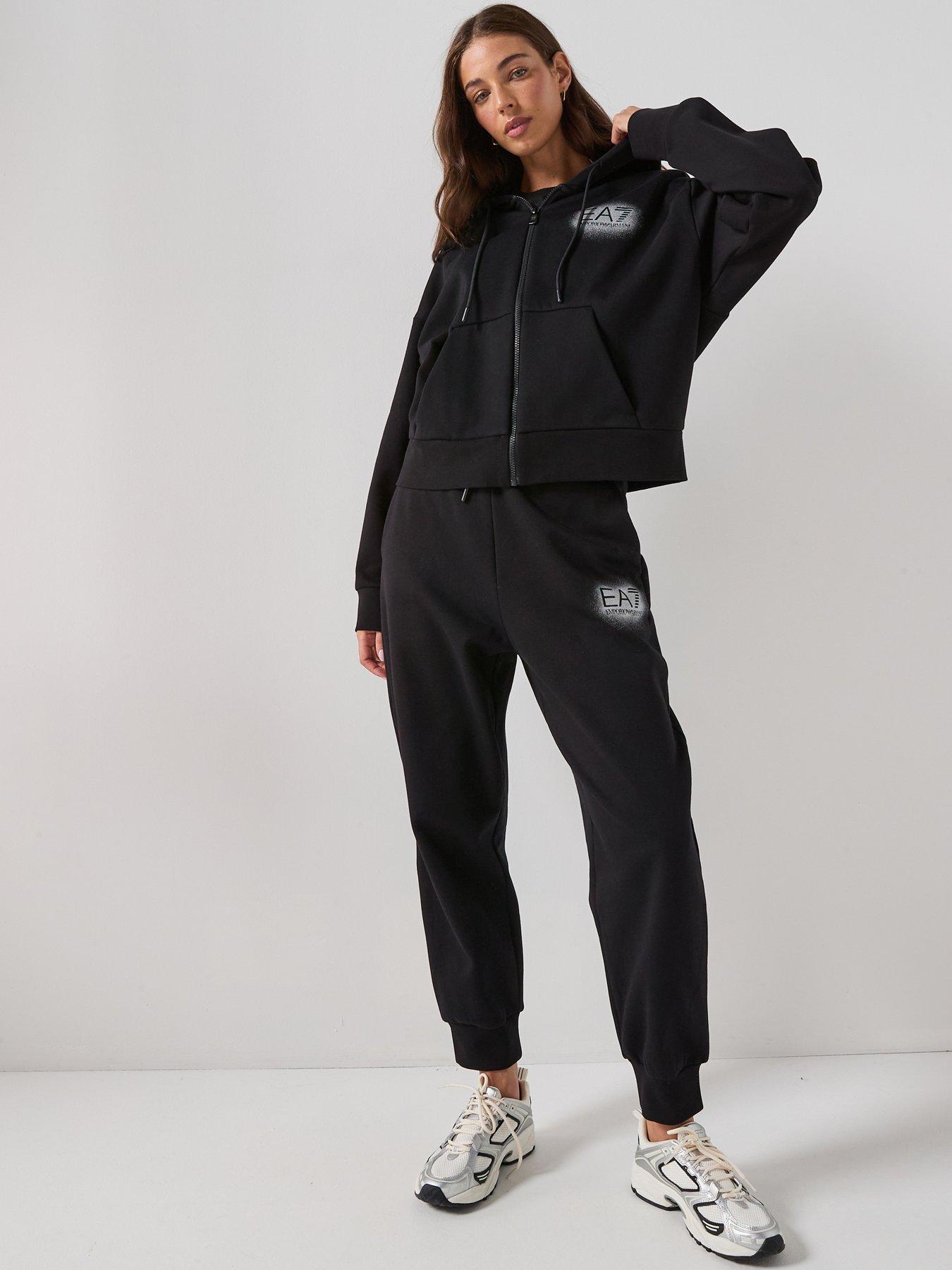 EA7 Emporio Armani Cotton Blend Two Piece Visibility Tracksuit - Black