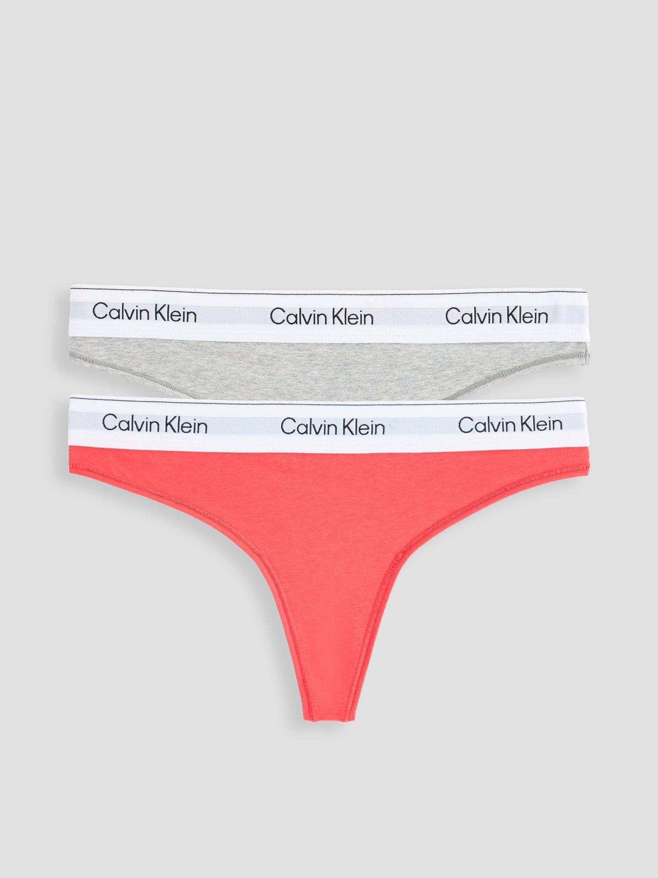 Image 1 of 6 of Calvin Klein Thong 2Pk - Pink