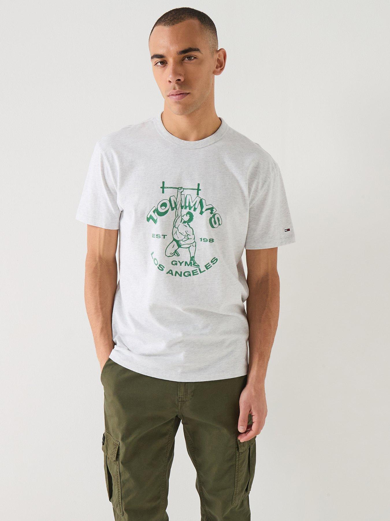 Image 1 of 6 of Tommy Jeans Regular Fit Lifter T-Shirt - Light Grey