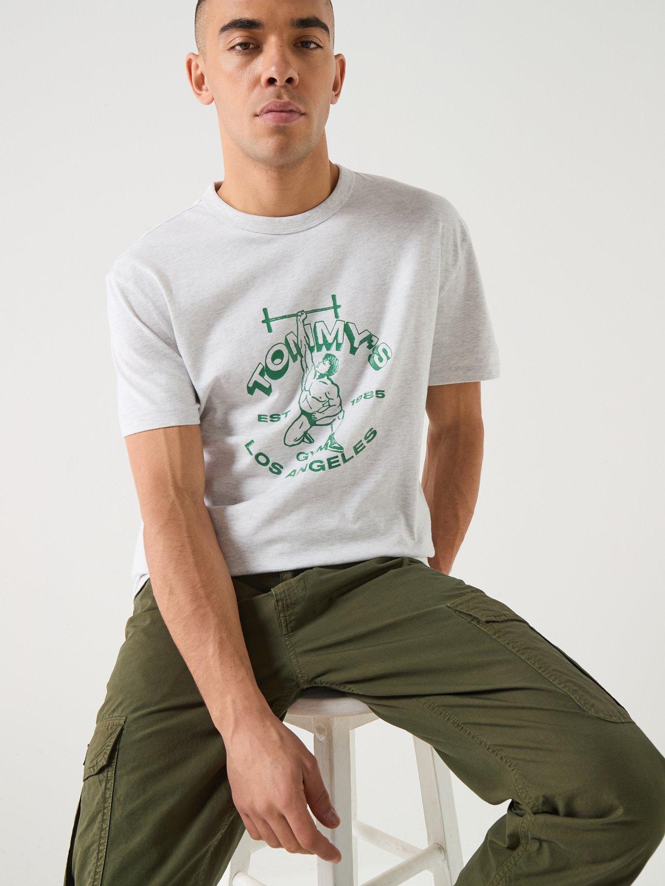 Image 4 of 6 of Tommy Jeans Regular Fit Lifter T-Shirt - Light Grey