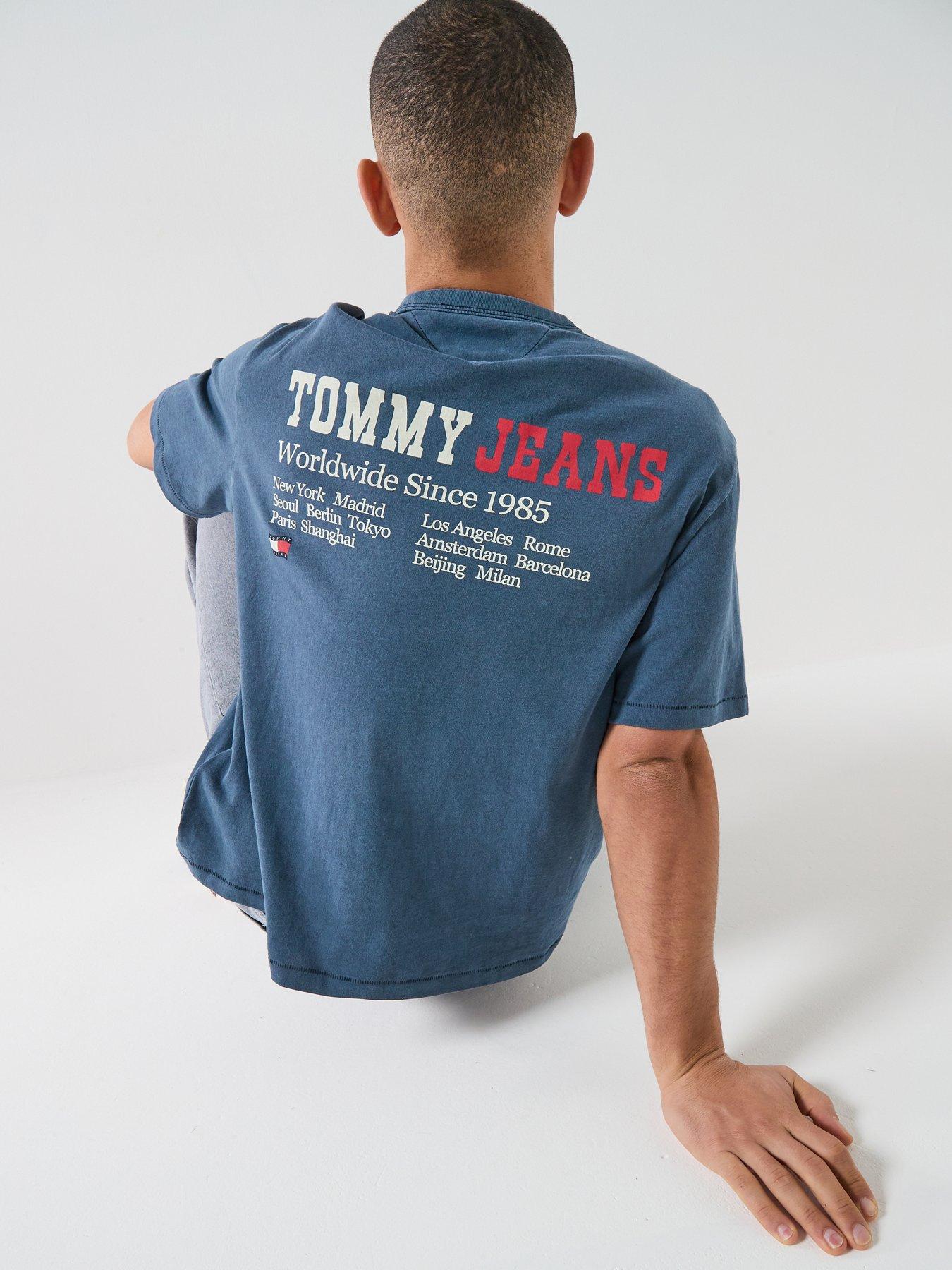Tommy Jeans Back Graphic 90S Waving Flag T-Shirt - Dark Night Navy