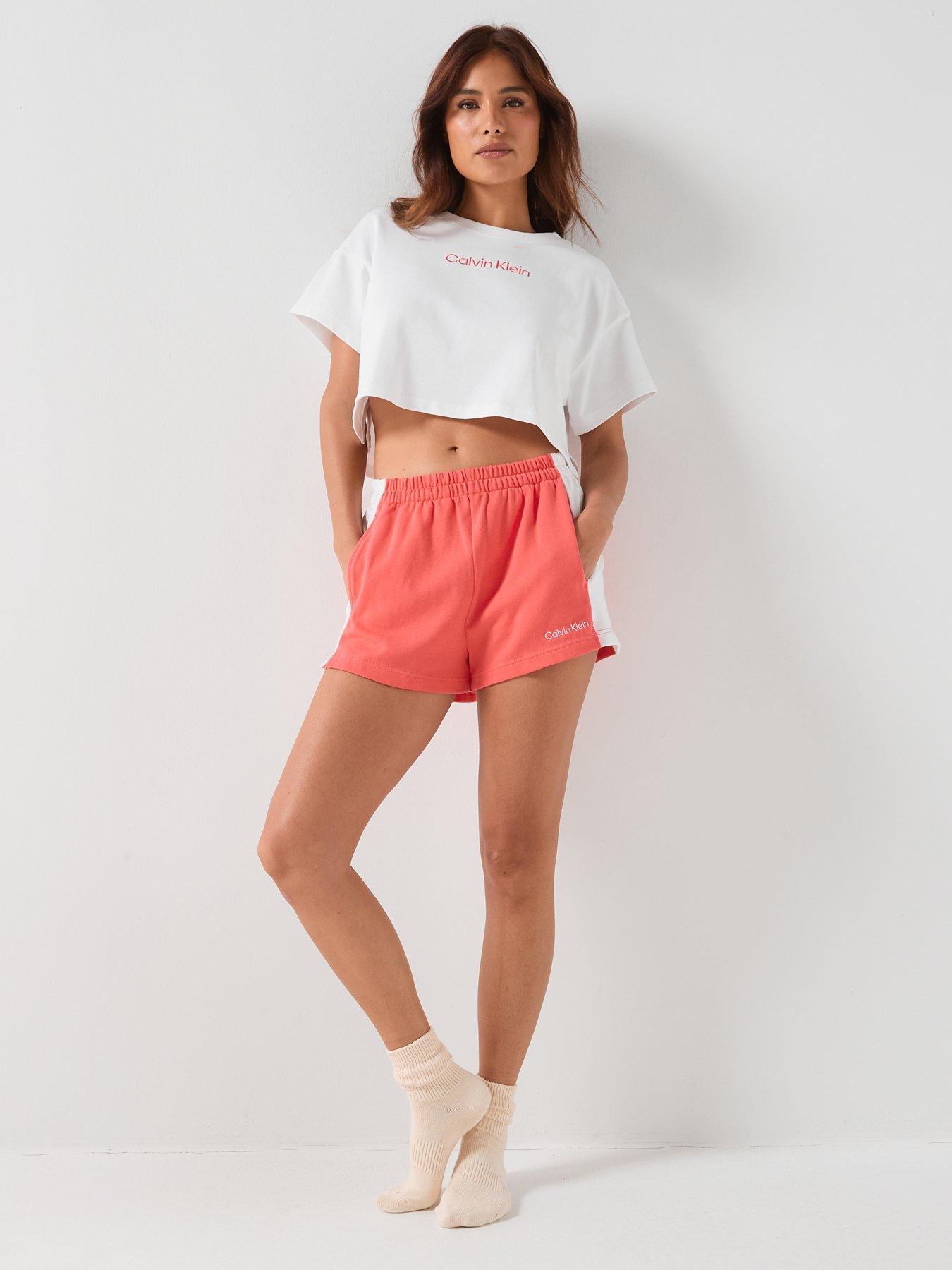 Image 3 of 6 of Calvin Klein Side Stripe Shorts - Coral