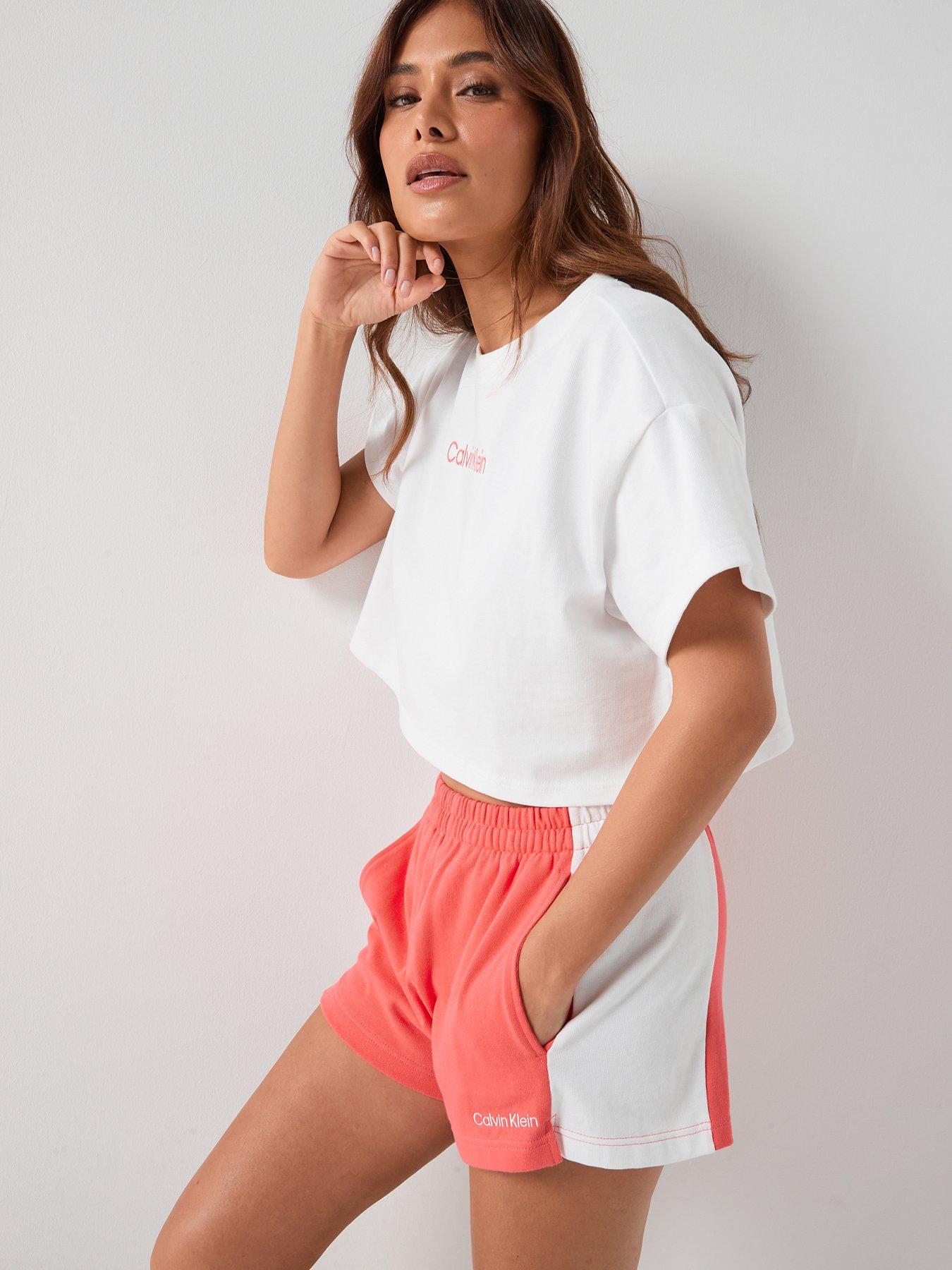 Image 5 of 6 of Calvin Klein Cropped Logo T-Shirt - White