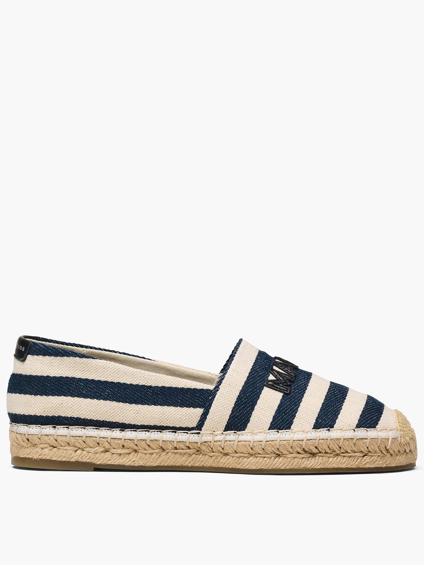 Image 1 of 5 of MARC JACOBS The Striped Canvas Espadrille - Blue