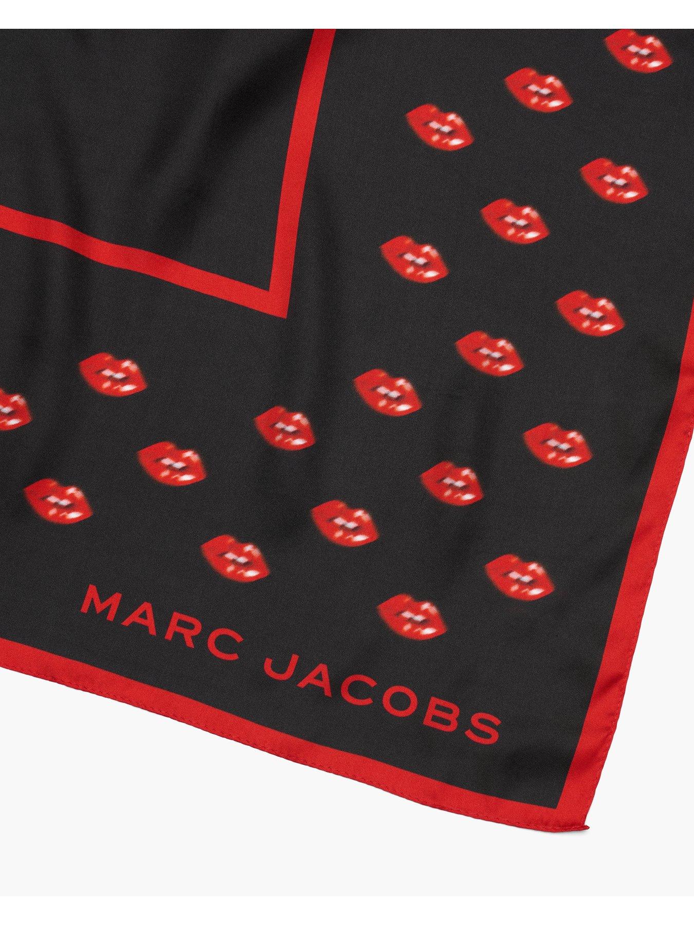Image 3 of 3 of MARC JACOBS Blurred Lips Silk Scarf - Black