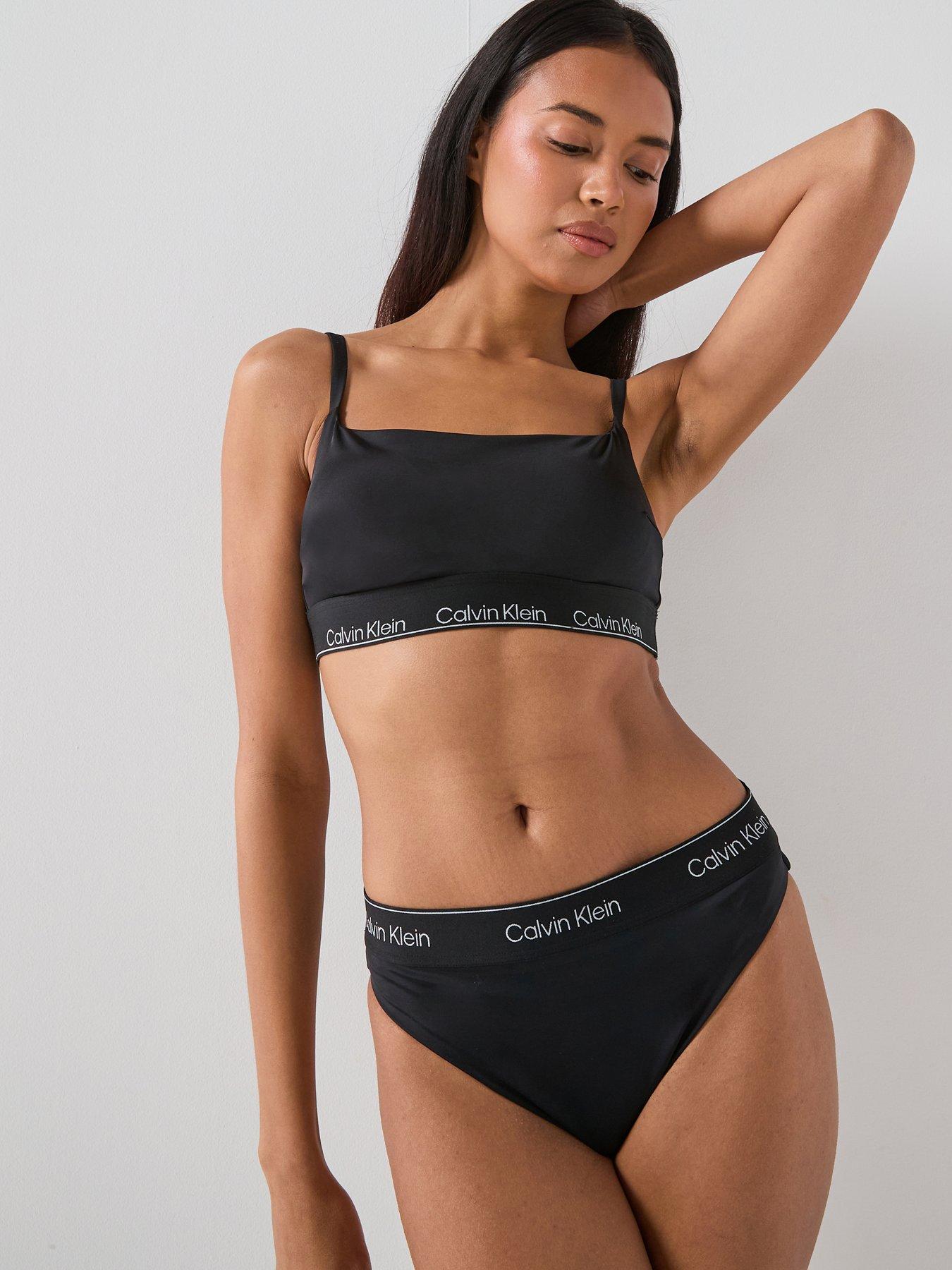 Image 3 of 5 of Calvin Klein Square Neck Bralette Bikini Top - Black