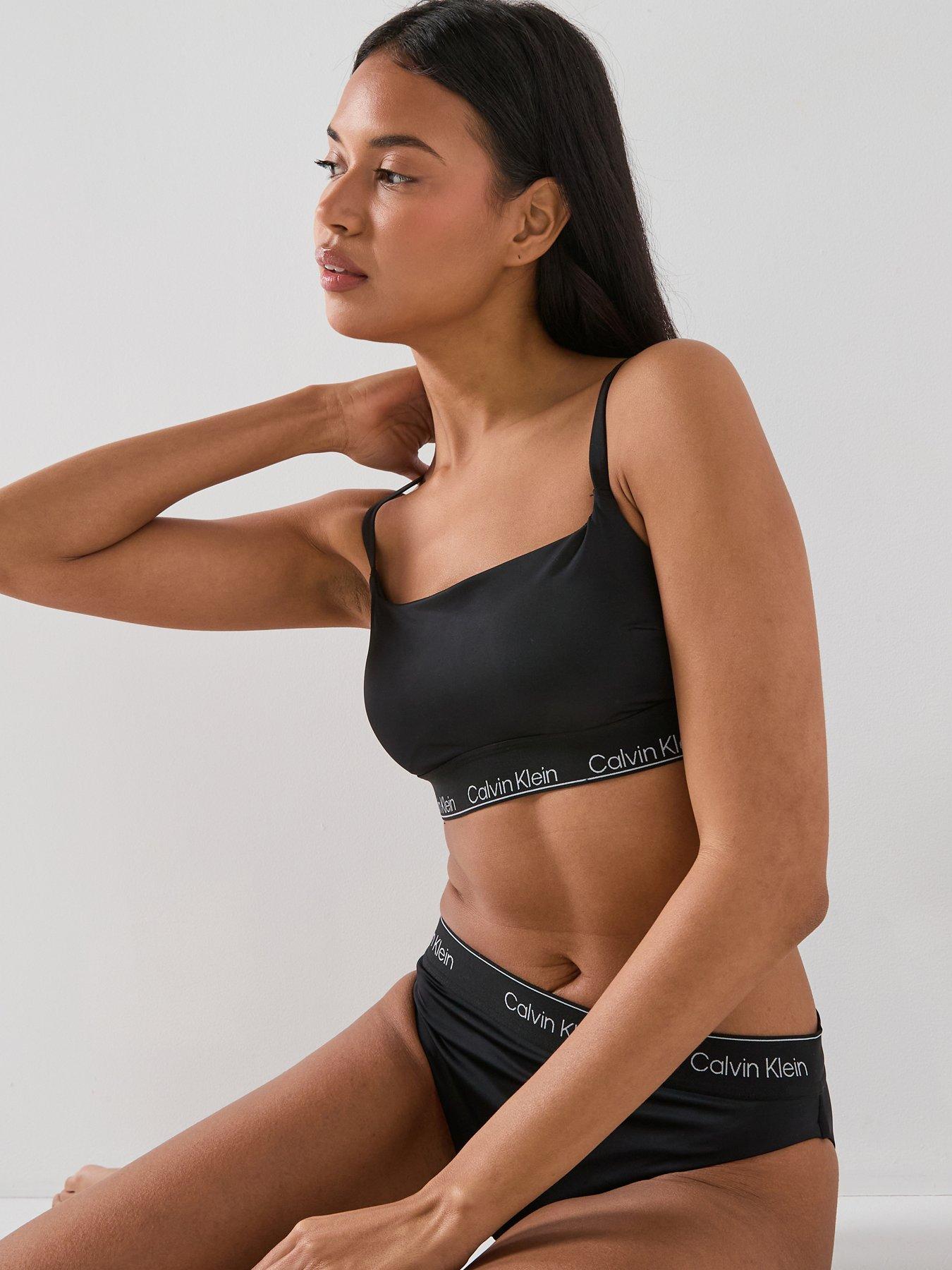 Image 5 of 5 of Calvin Klein Square Neck Bralette Bikini Top - Black