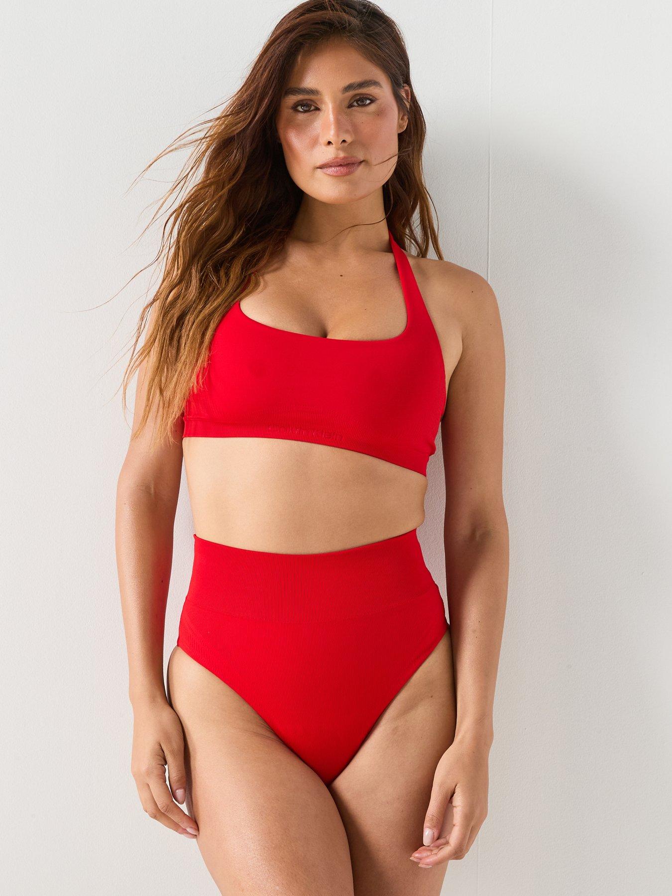 Image 5 of 5 of Calvin Klein Seamless Shaping Swim Top - Red