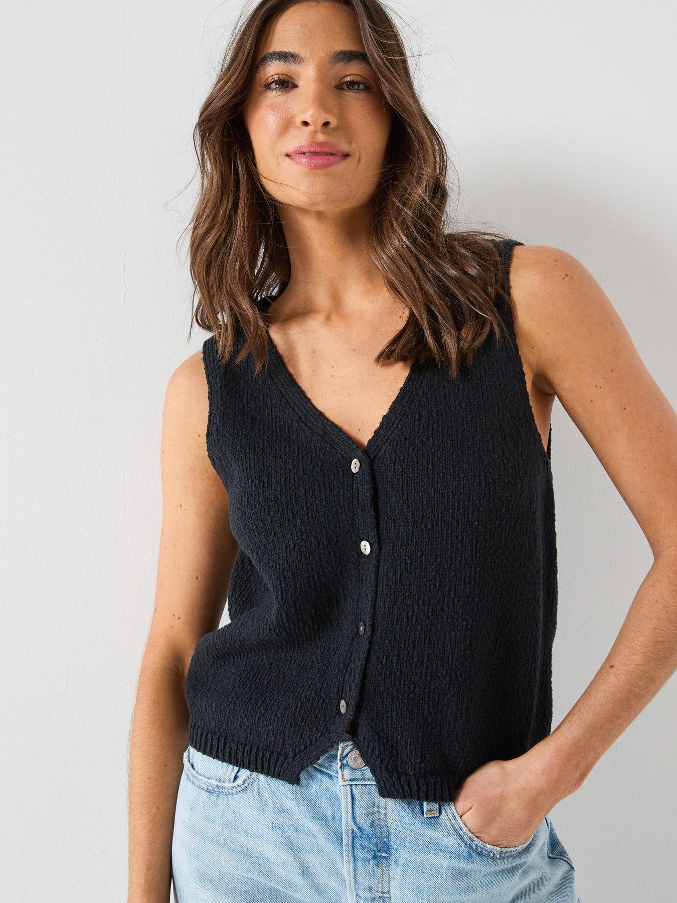 Image 1 of 6 of Levi's Helen Mini Boucle Vest - Black
