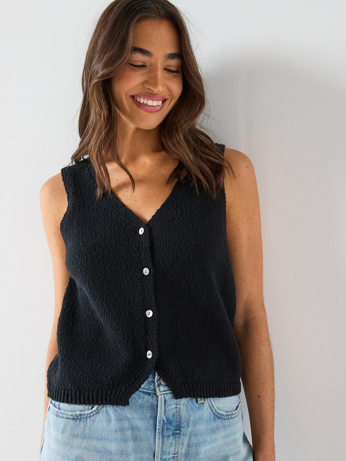 Image 6 of 6 of Levi's Helen Mini Boucle Vest - Black
