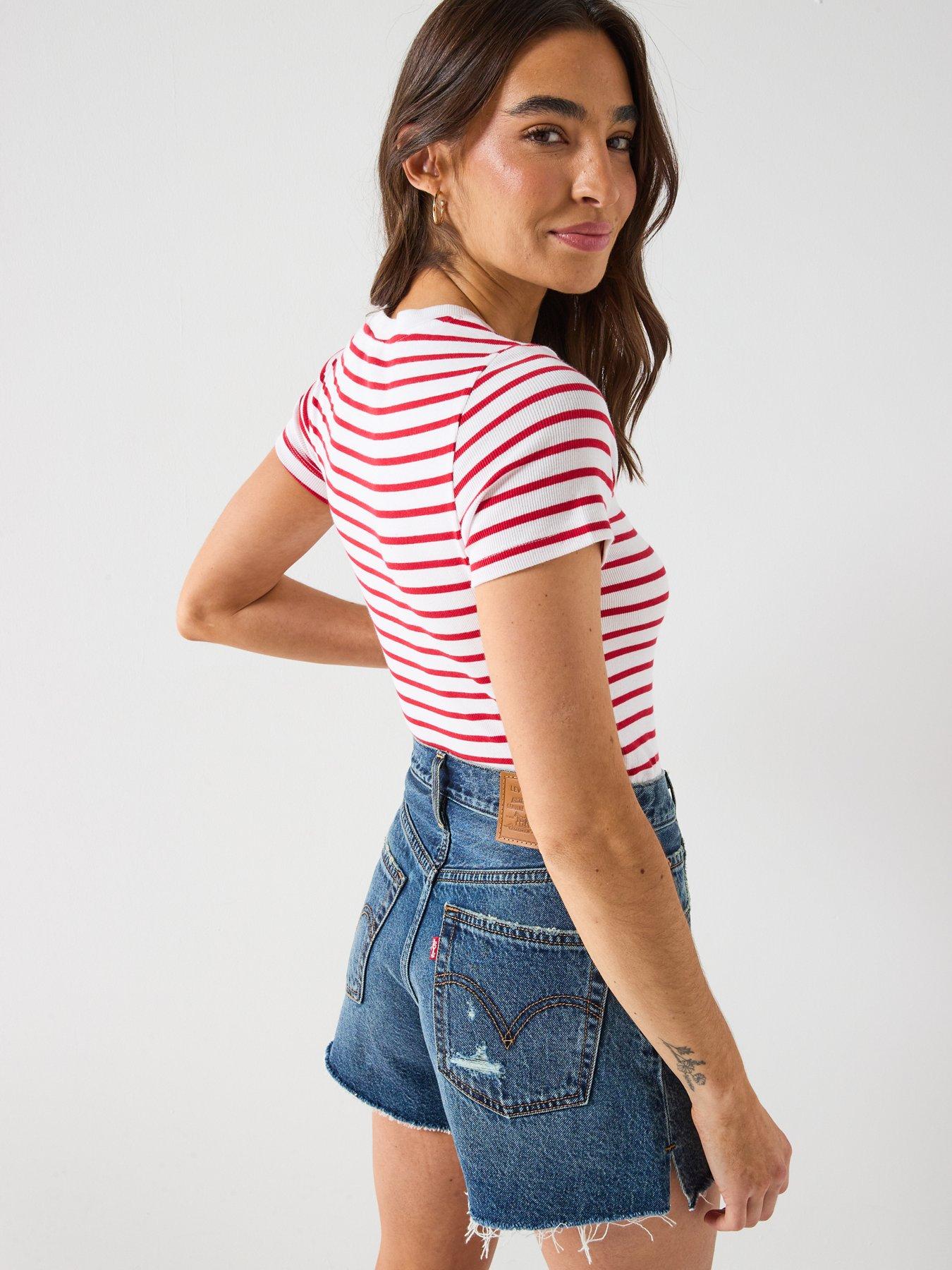 Image 5 of 6 of Levi's Ribcage Shorts - Blue