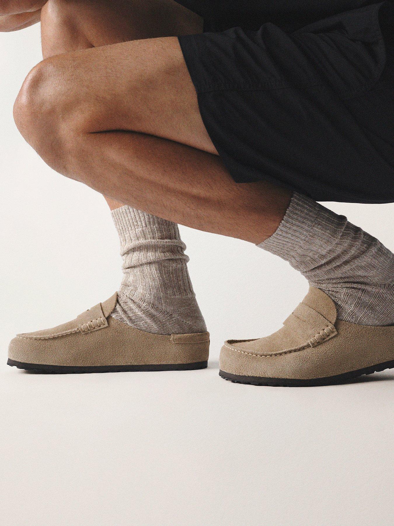 Image 4 of 5 of Birkenstock Naples Wrapped Suede Leather Slip On Loafer - Beige