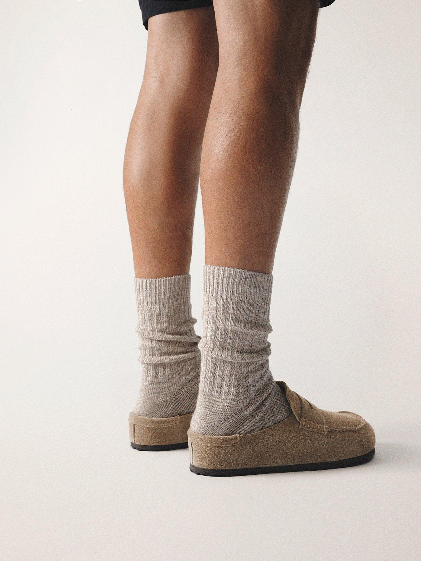 Image 5 of 5 of Birkenstock Naples Wrapped Suede Leather Slip On Loafer - Beige