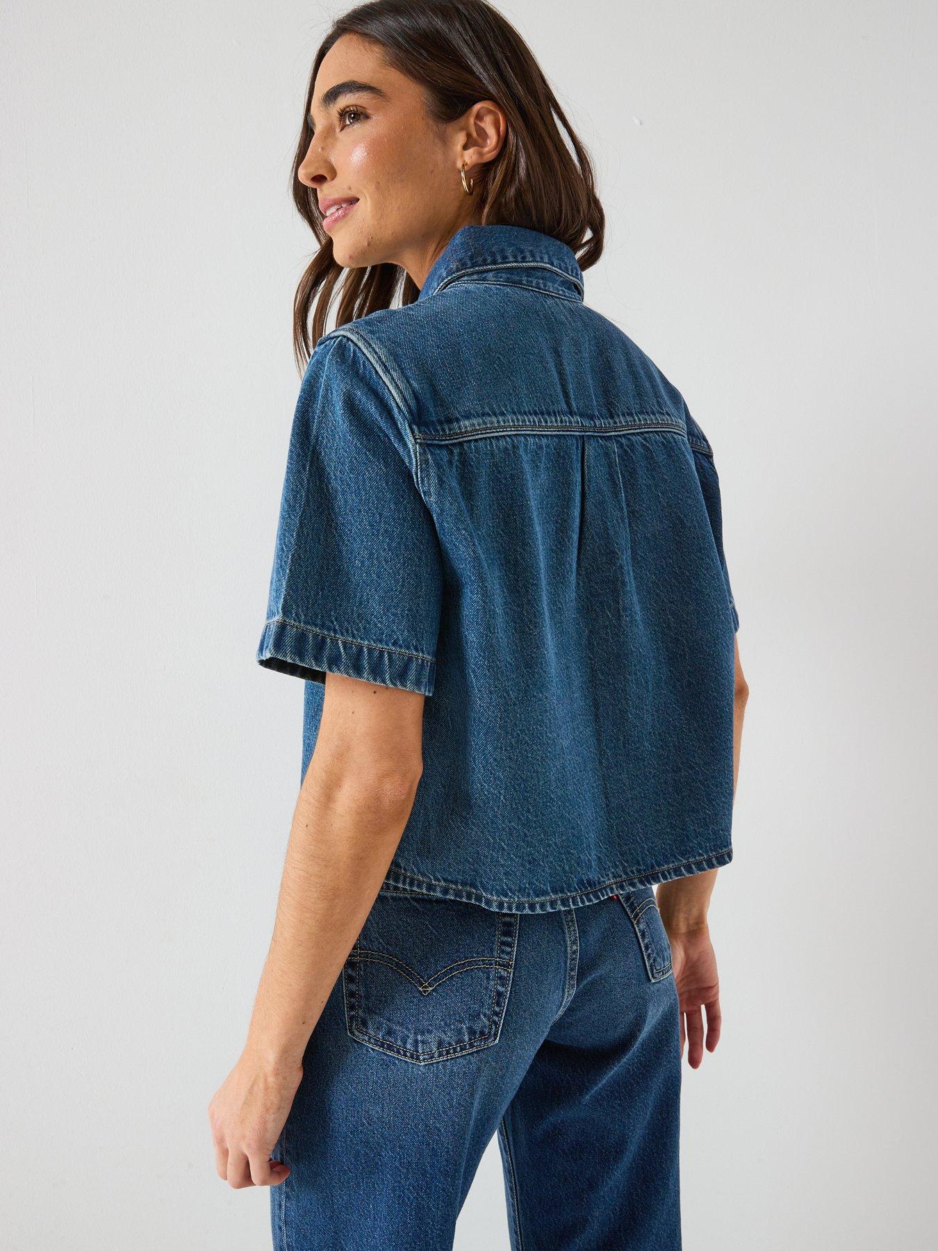 Image 6 of 6 of Levi's Logan Short Sleeve Denim Shirt - Blue
