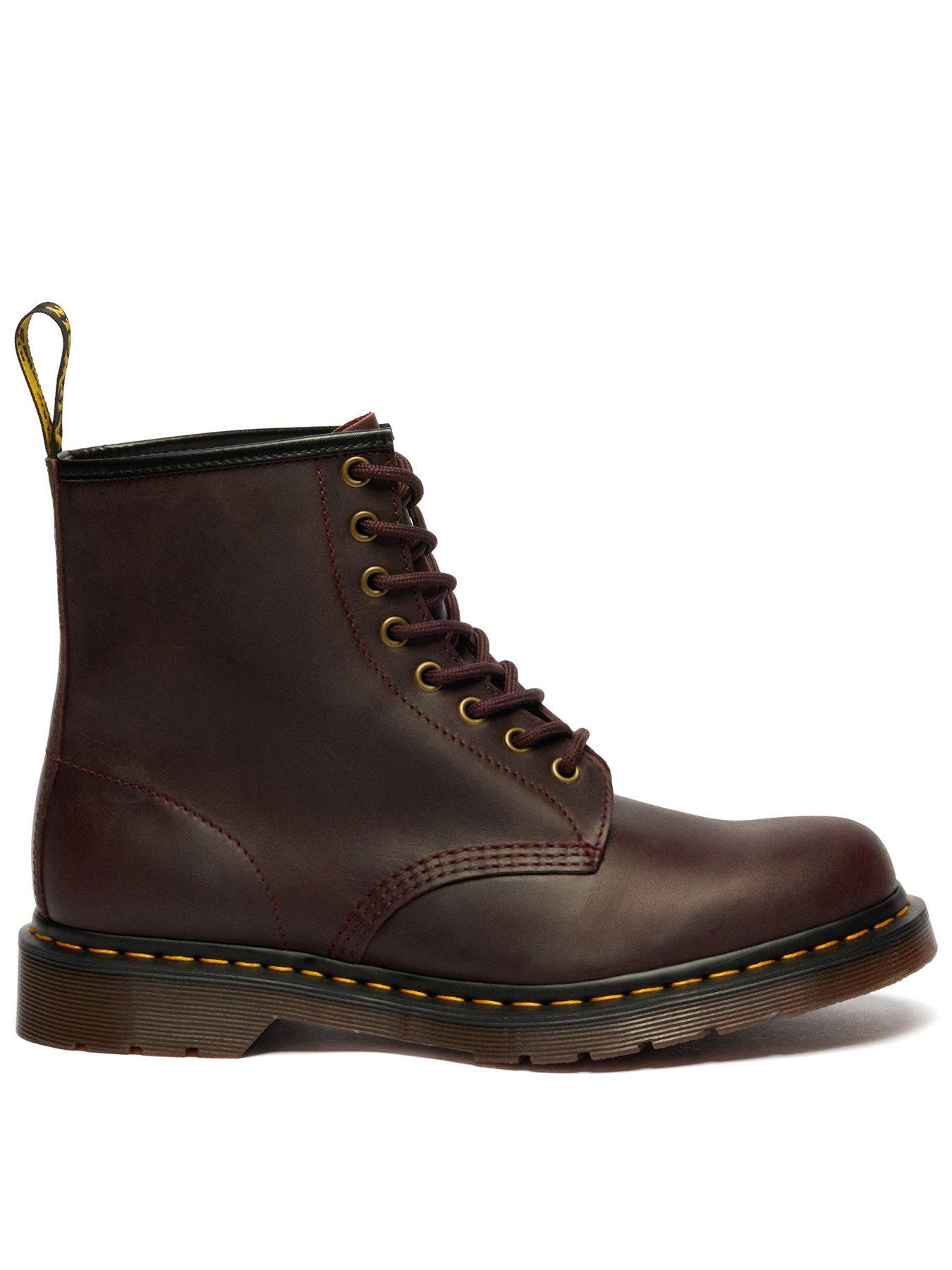 Dr Martens Dr 1460 8 Eye Crazy Horse Lace Up Boots - Dark Red