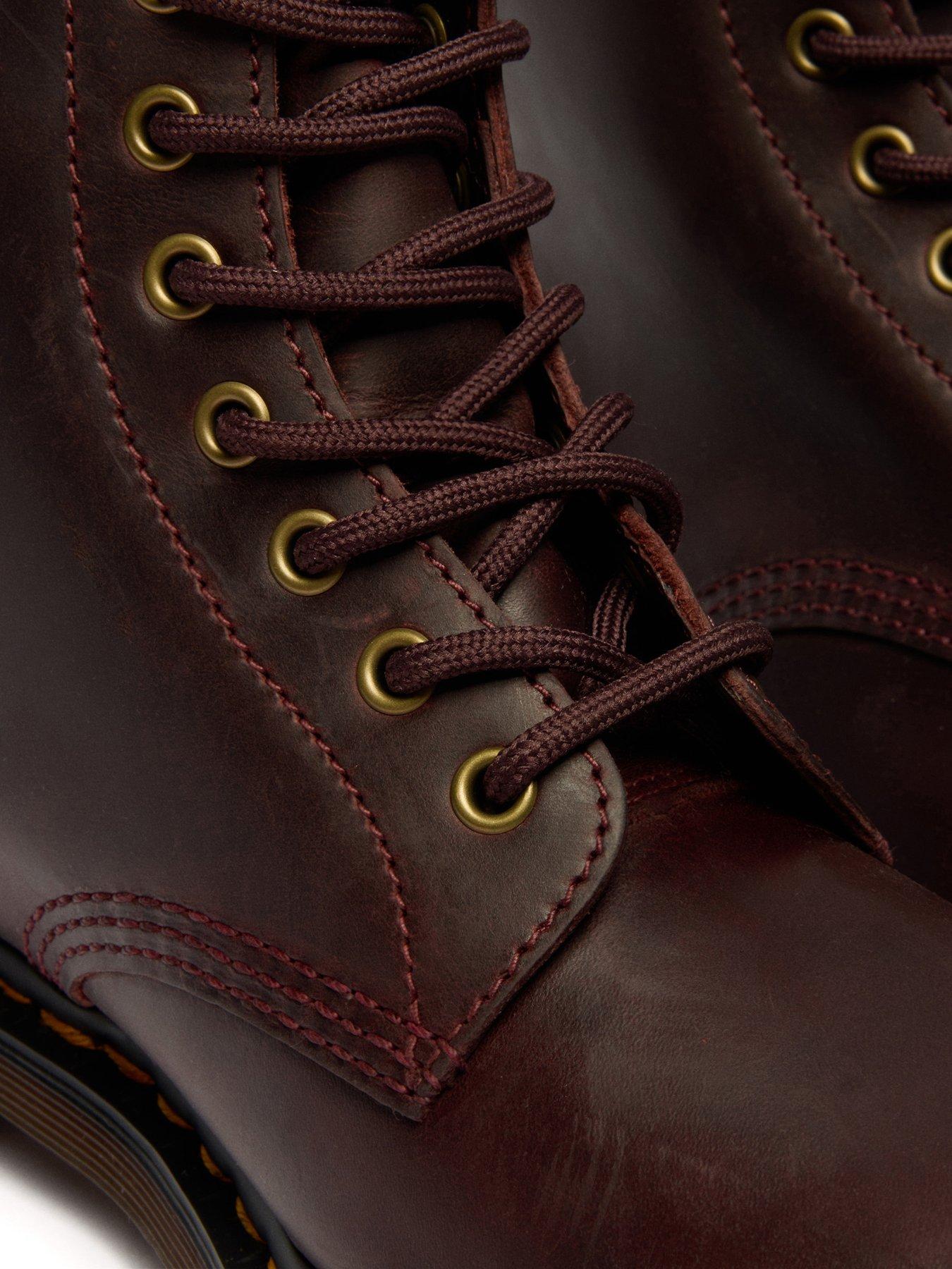 Dr Martens Dr 1460 8 Eye Crazy Horse Lace Up Boots - Dark Red | Very
